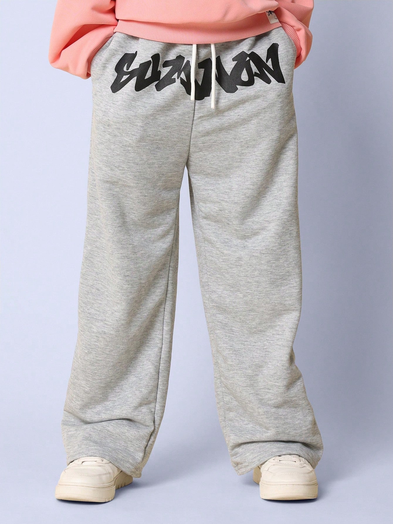 Tween Girl Wide Leg Sweatpants With Drawcords