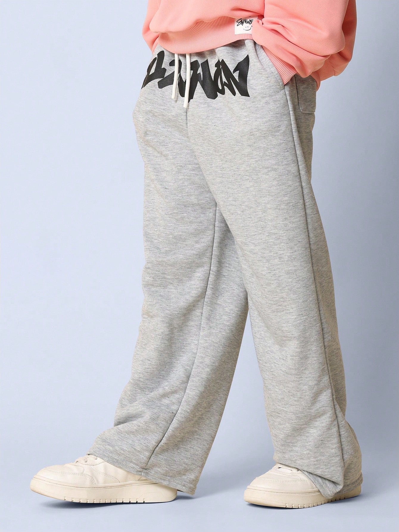 Tween Girl Wide Leg Sweatpants With Drawcords