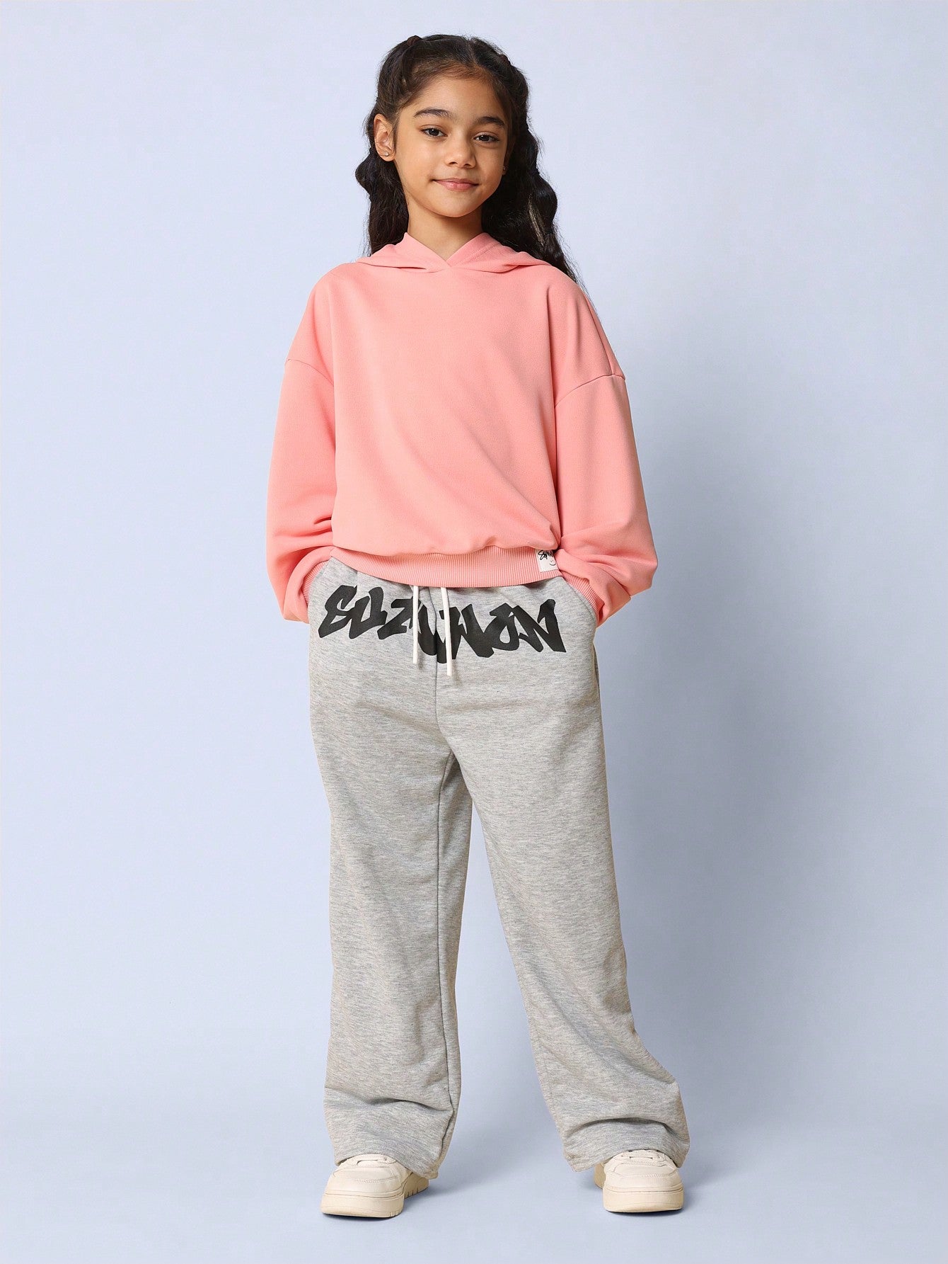 Tween Girl Wide Leg Sweatpants With Drawcords