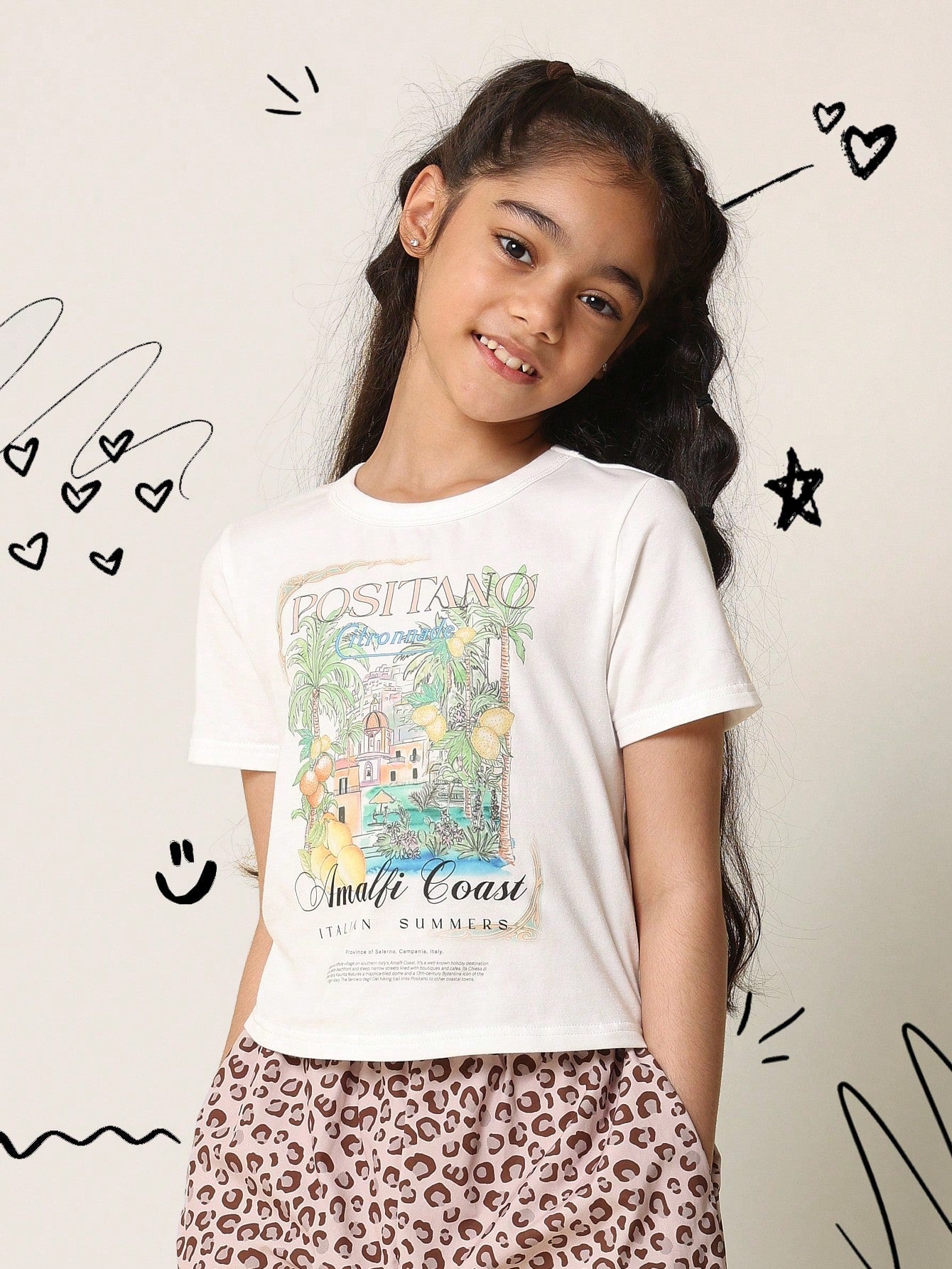 Tween Girls Everyday Baby Tee With Positano Graphic Print