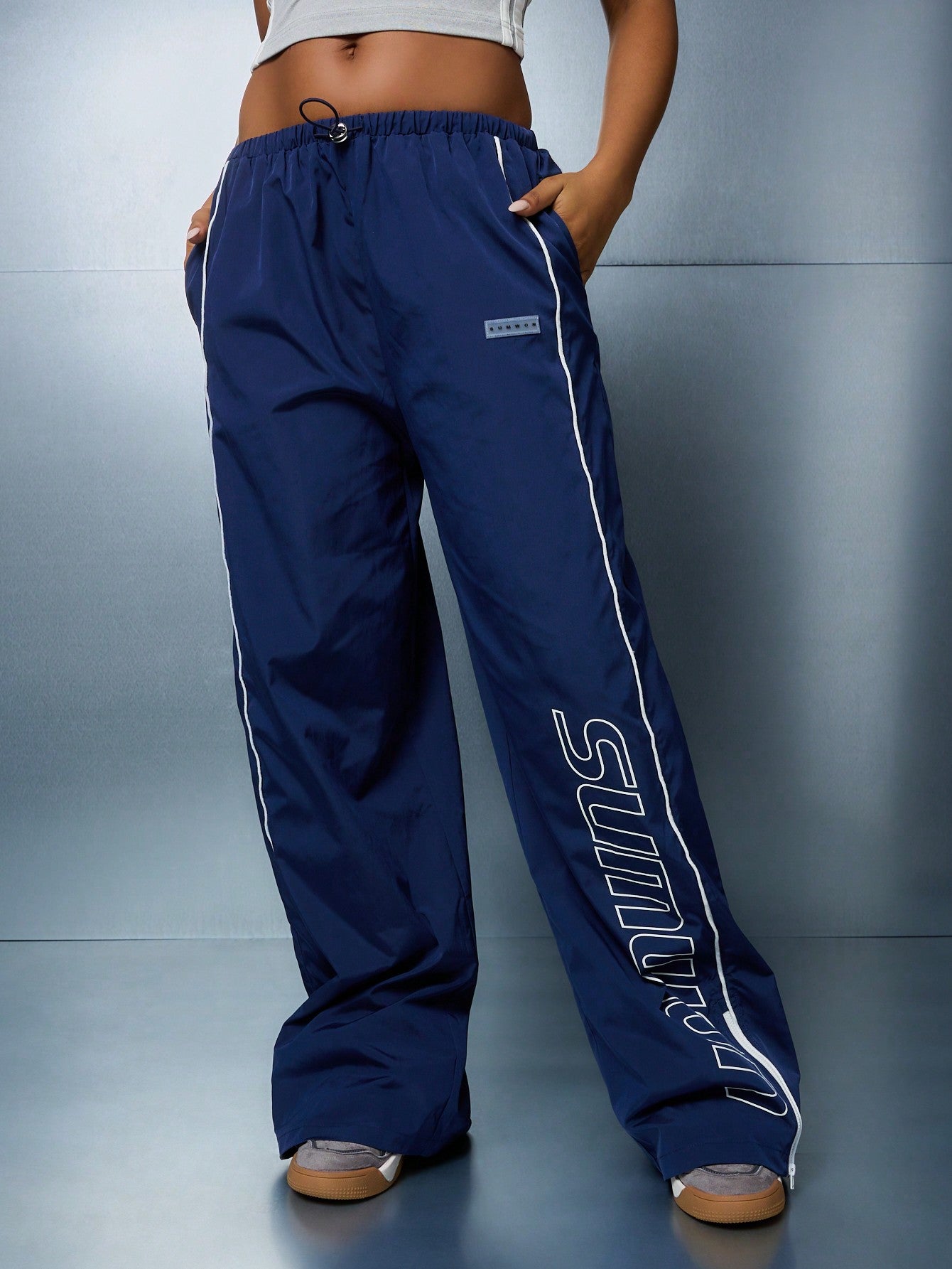 SUMWON WOMEN Side Stripe Straight Fit Jogger Sweatpants