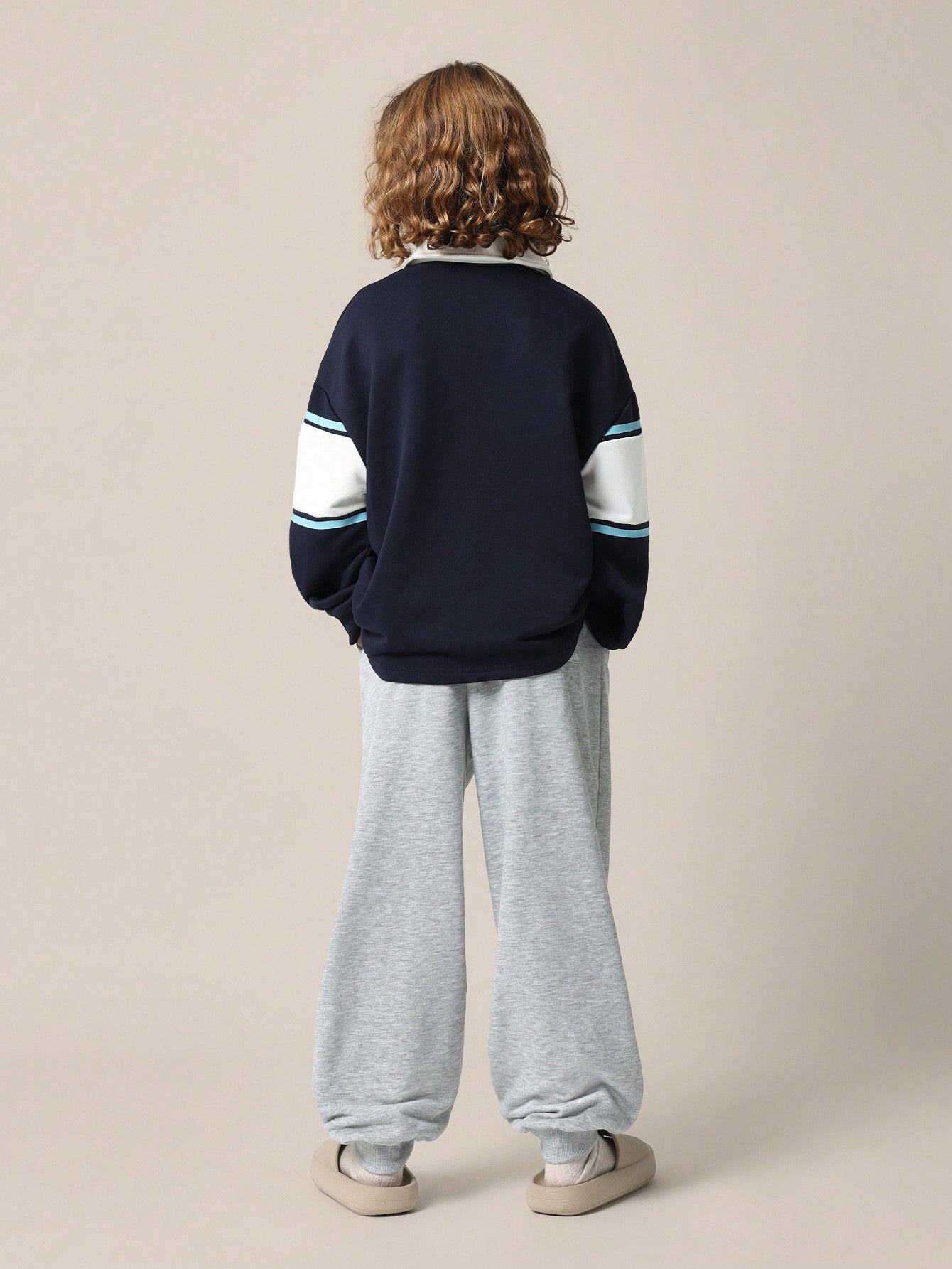 Tween Boys Relaxed Regular Fit Brooklyn Polo Sweatshirt And Jogger 2 Piece Set