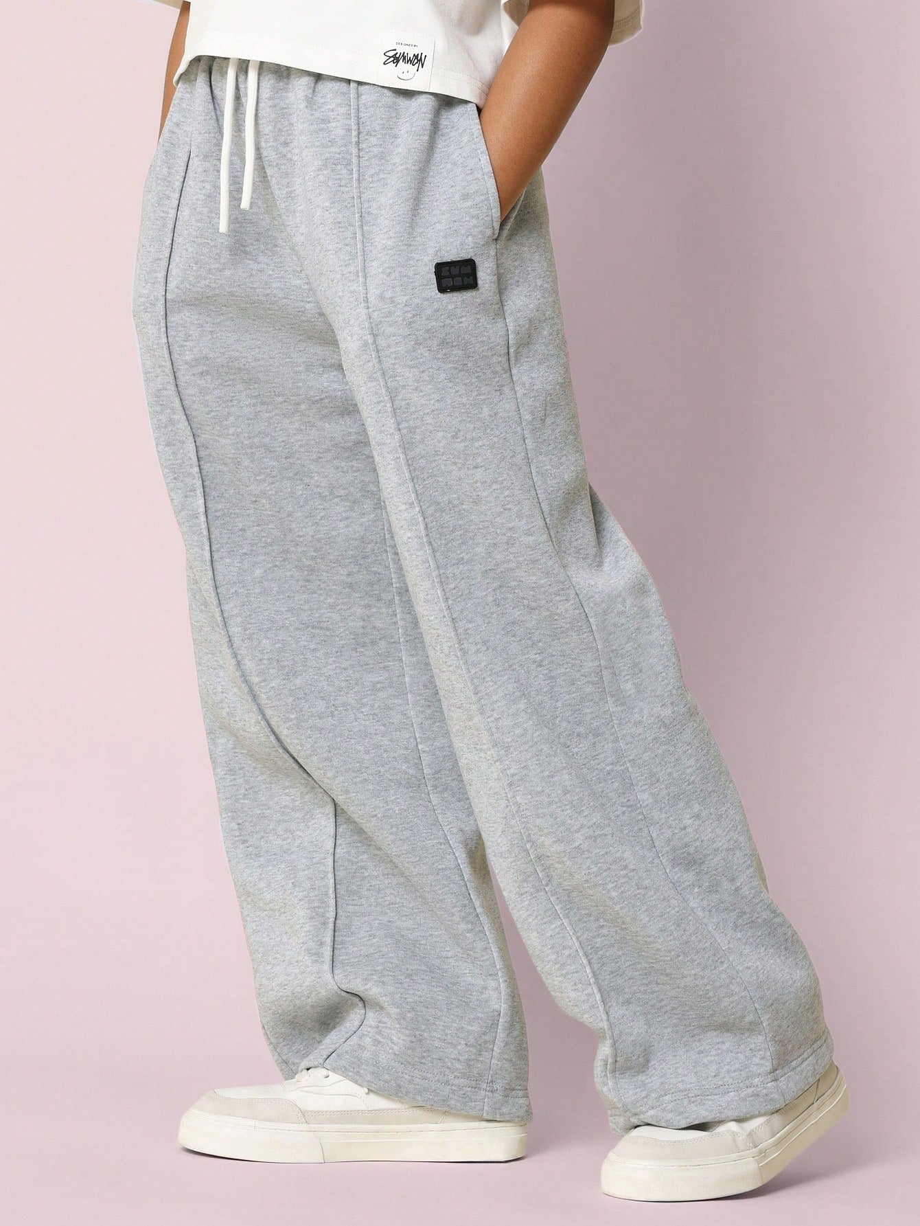 Tween Girls Comfy Wide Leg Pintuck Essential Sweatpants