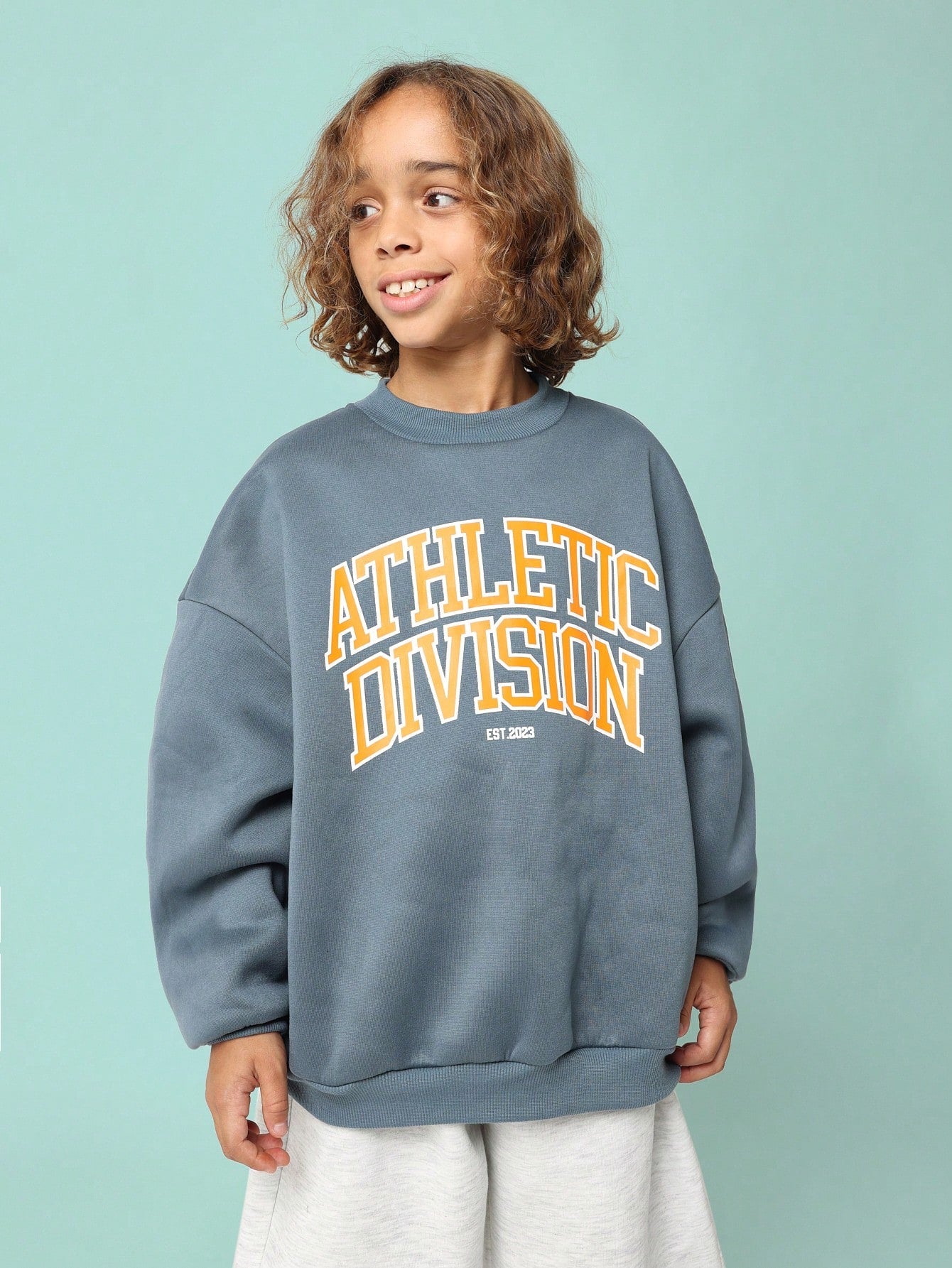 Tween Boys Comfy Regular Fit Athletic Division Graphic Print Sweatshirt