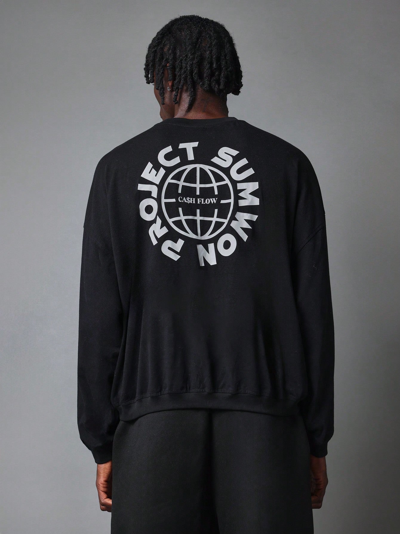 Oversized Fit Sweatshirt With Back Graphic Print