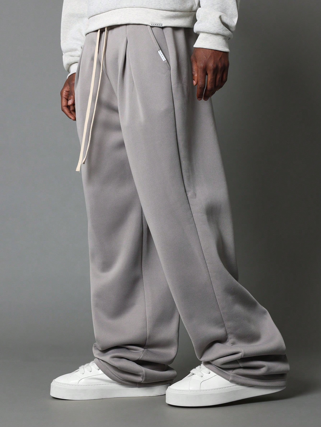 Wide Leg Jogger With Pleat Detail