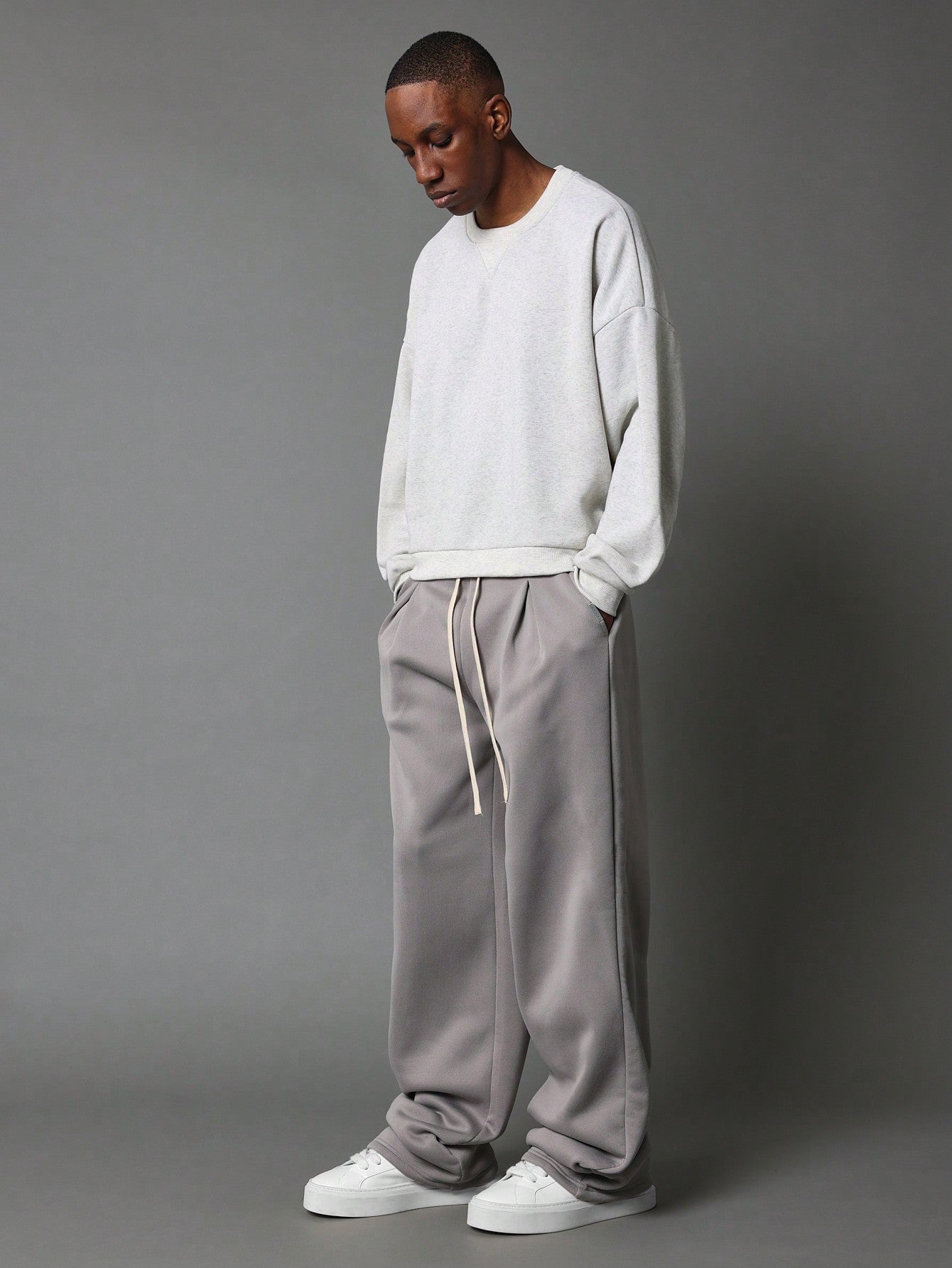 Wide Leg Jogger With Pleat Detail