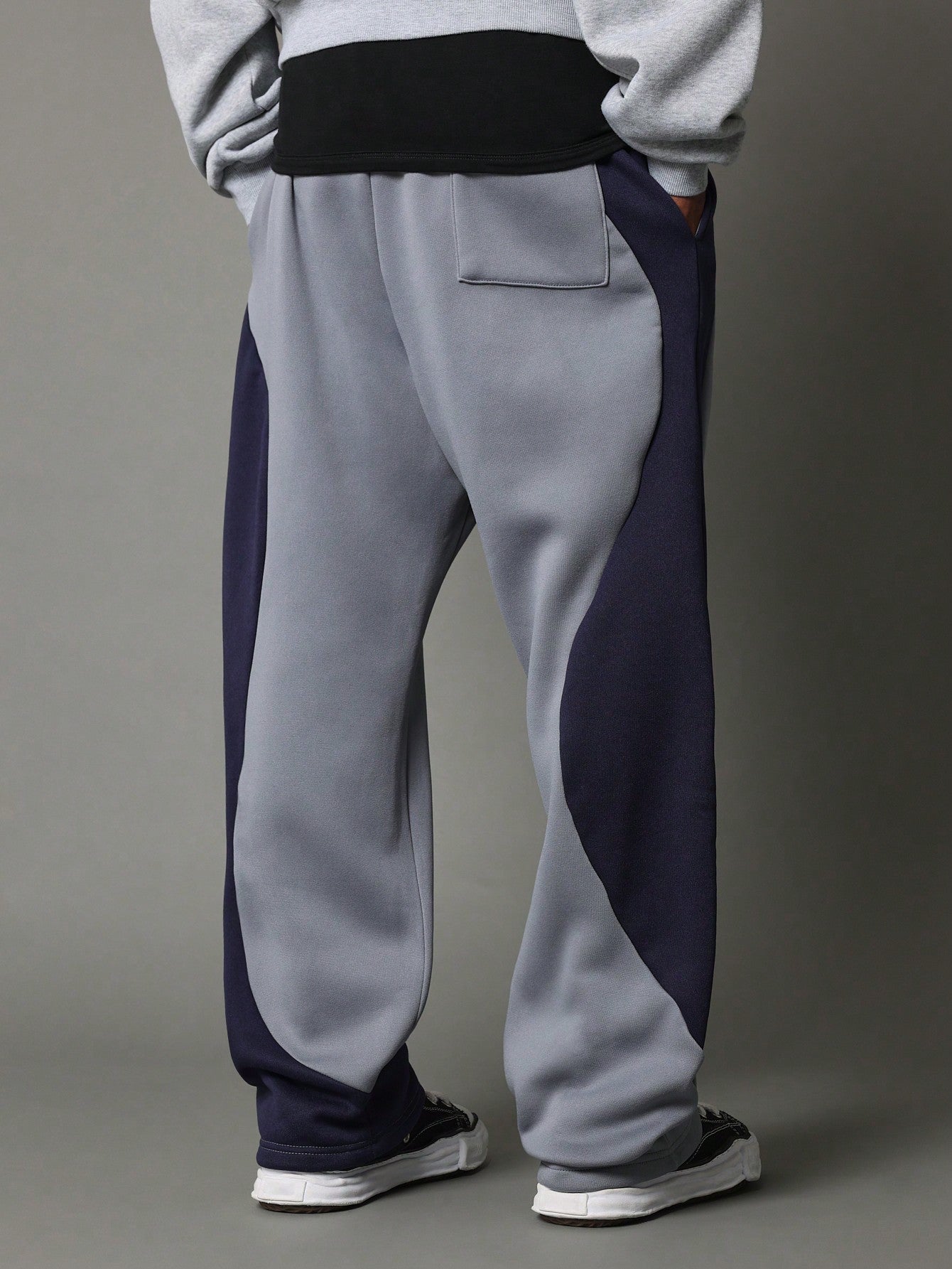 Straight Fit Colour Block Curved Panel Sweatpants