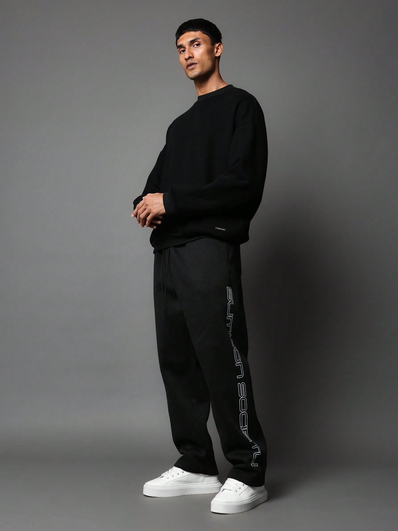 Straight Fit Sweatpants With Graphic Print