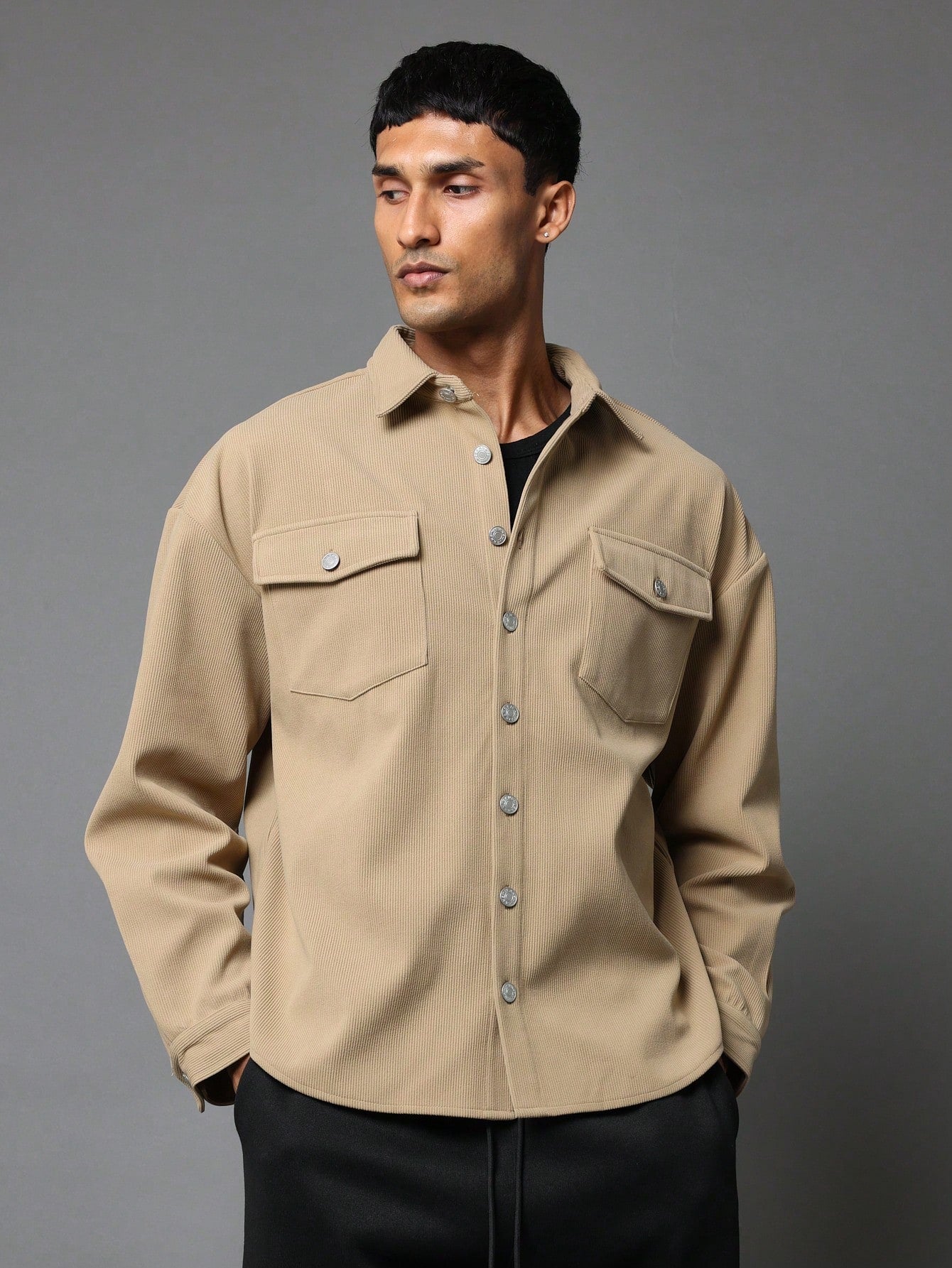 Oversized Corduroy Utility Shirt