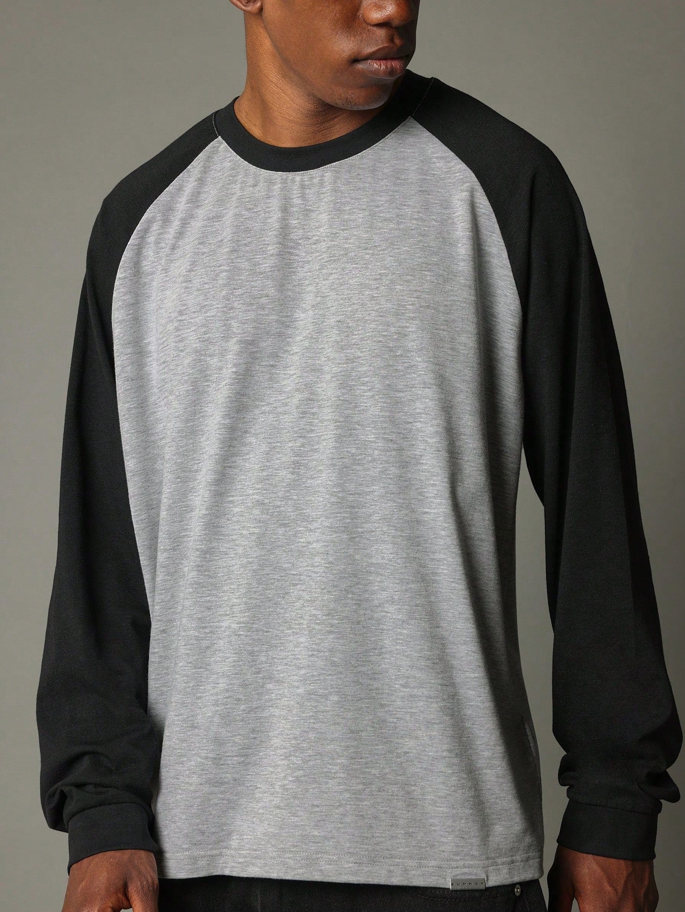 Regular Fit Contrast Colour Long Sleeve Raglan Tee