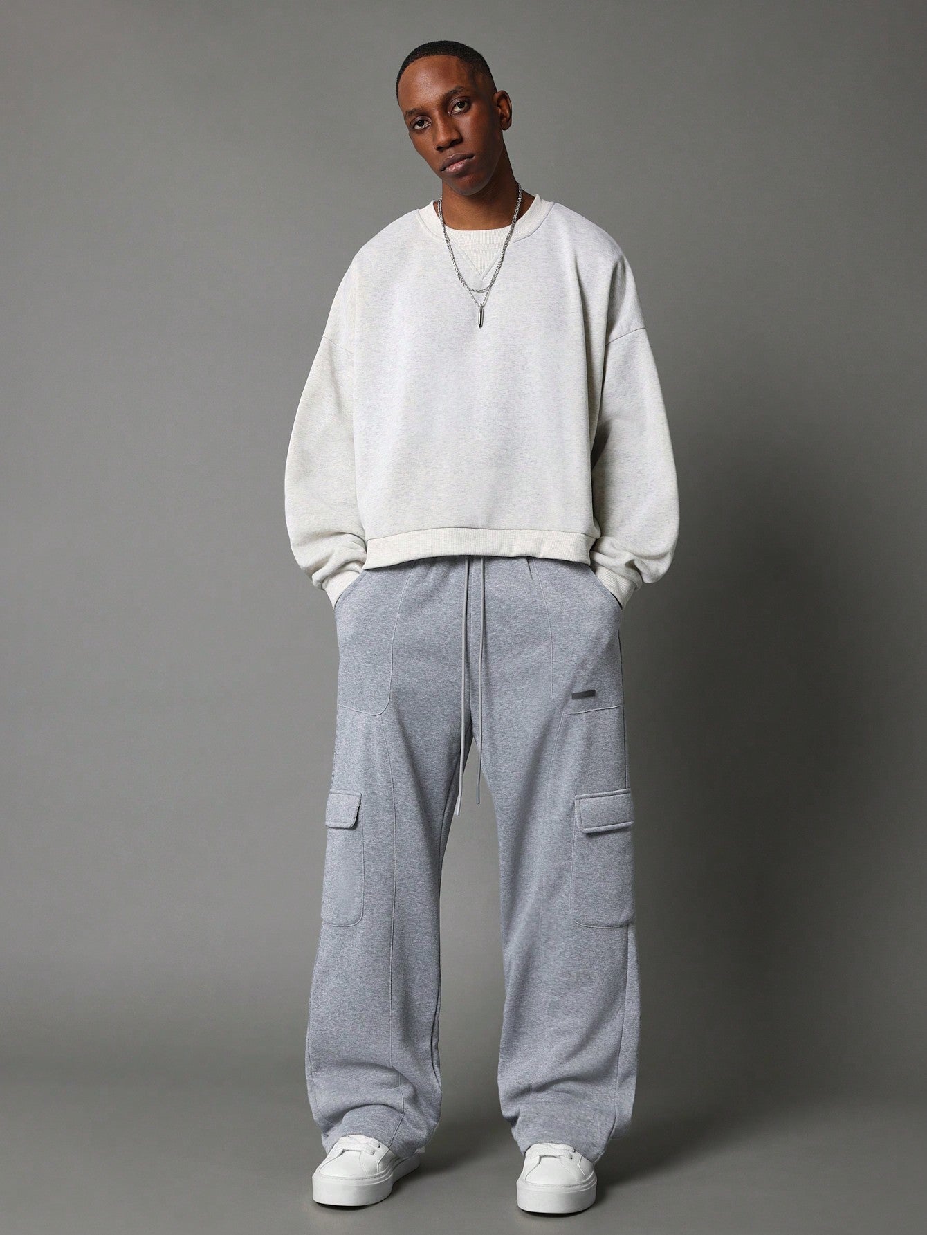 Wide Leg Multi Pocket Cargo Sweatpants