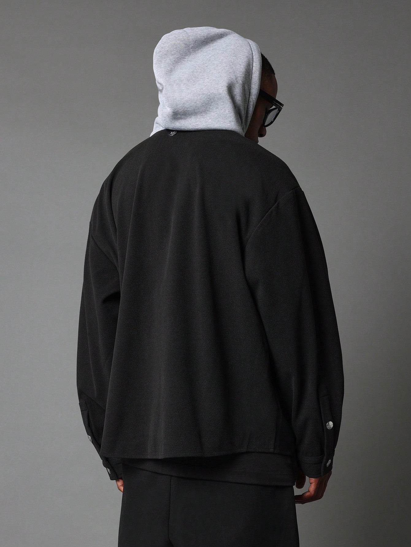 Regular Fit Overshirt With Contrast Colour Hoodie