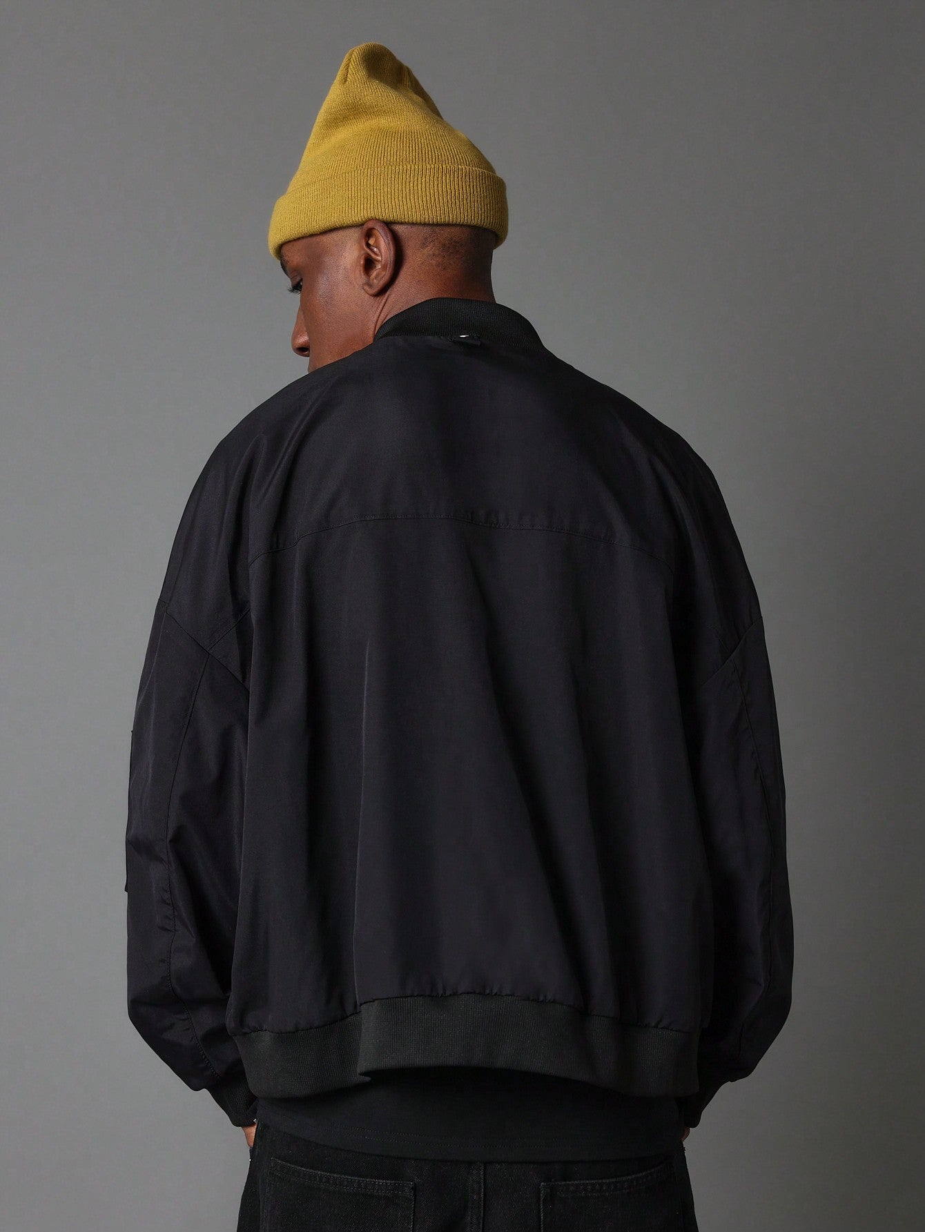 Regular Fit Zip Through Bomber Jacket