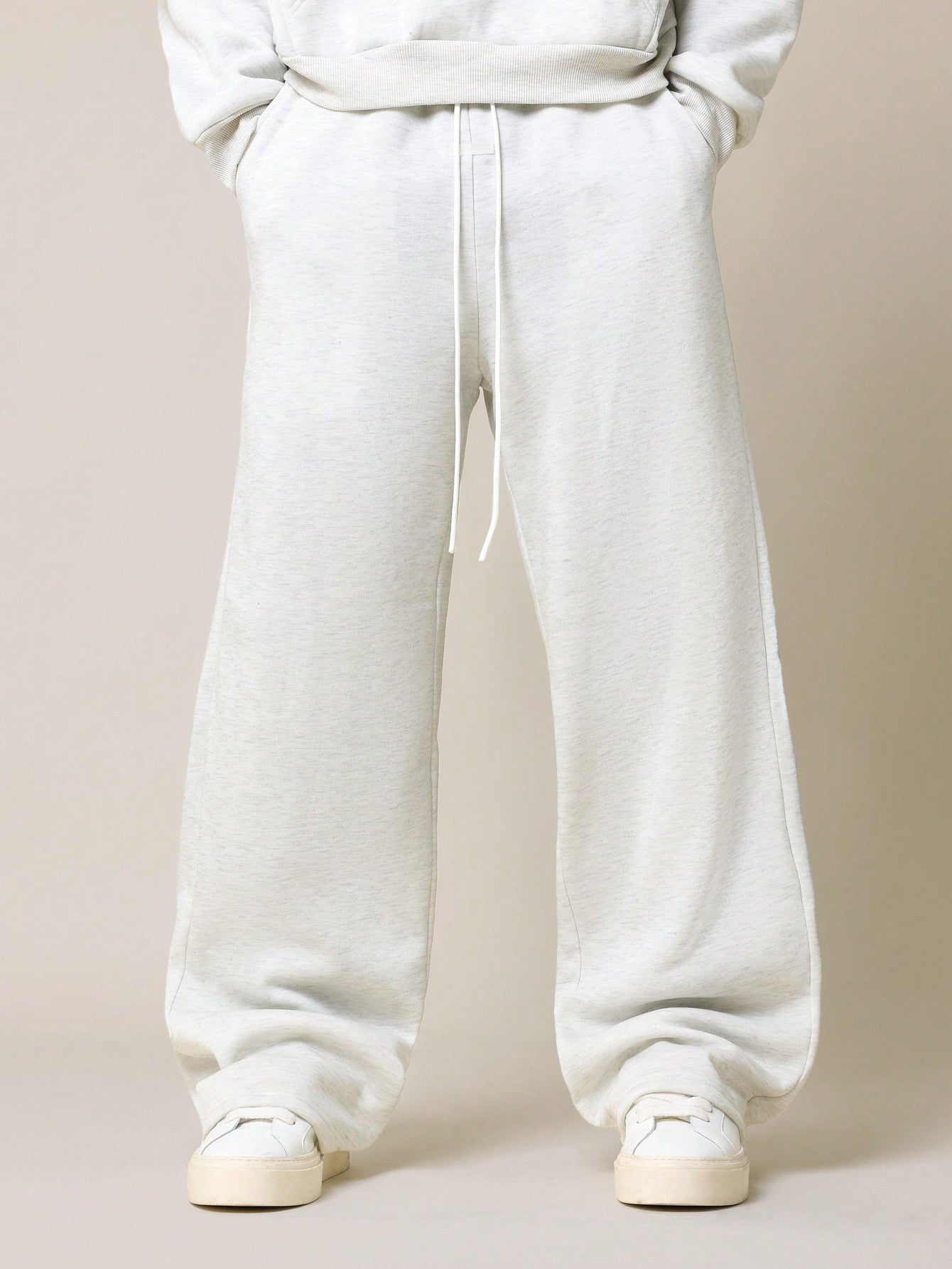 Cropped Essential Overhead Hoodie And Loose Fit Baggy Sweatpants 2 Piece Set