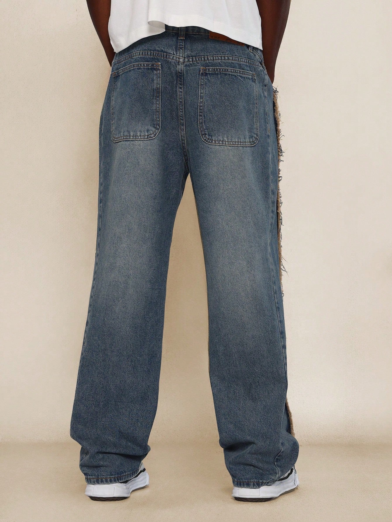 Super Oversized Fit Jean With Side Raw Edge Panel Detail