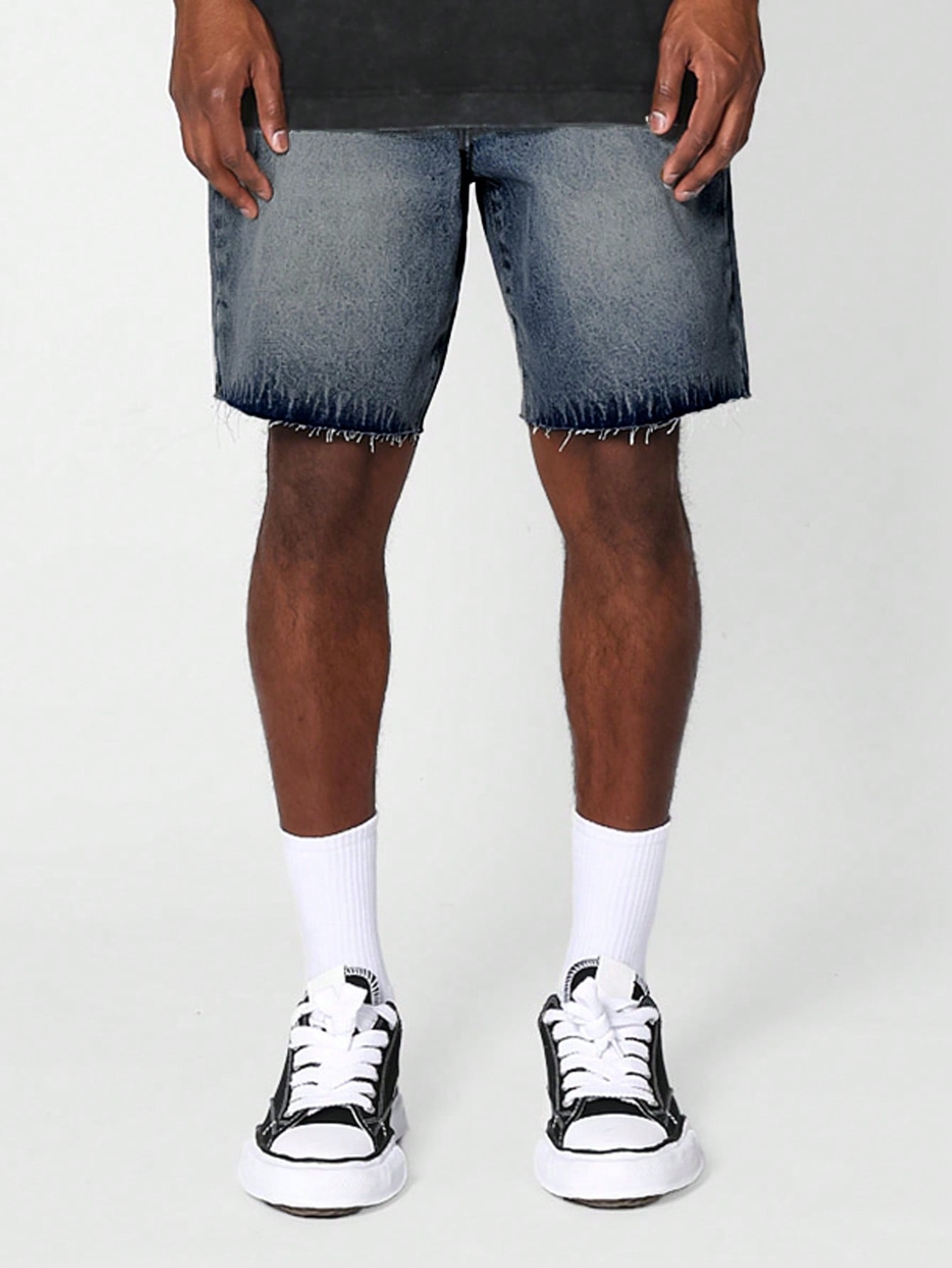 Denim Short With Raw Edge