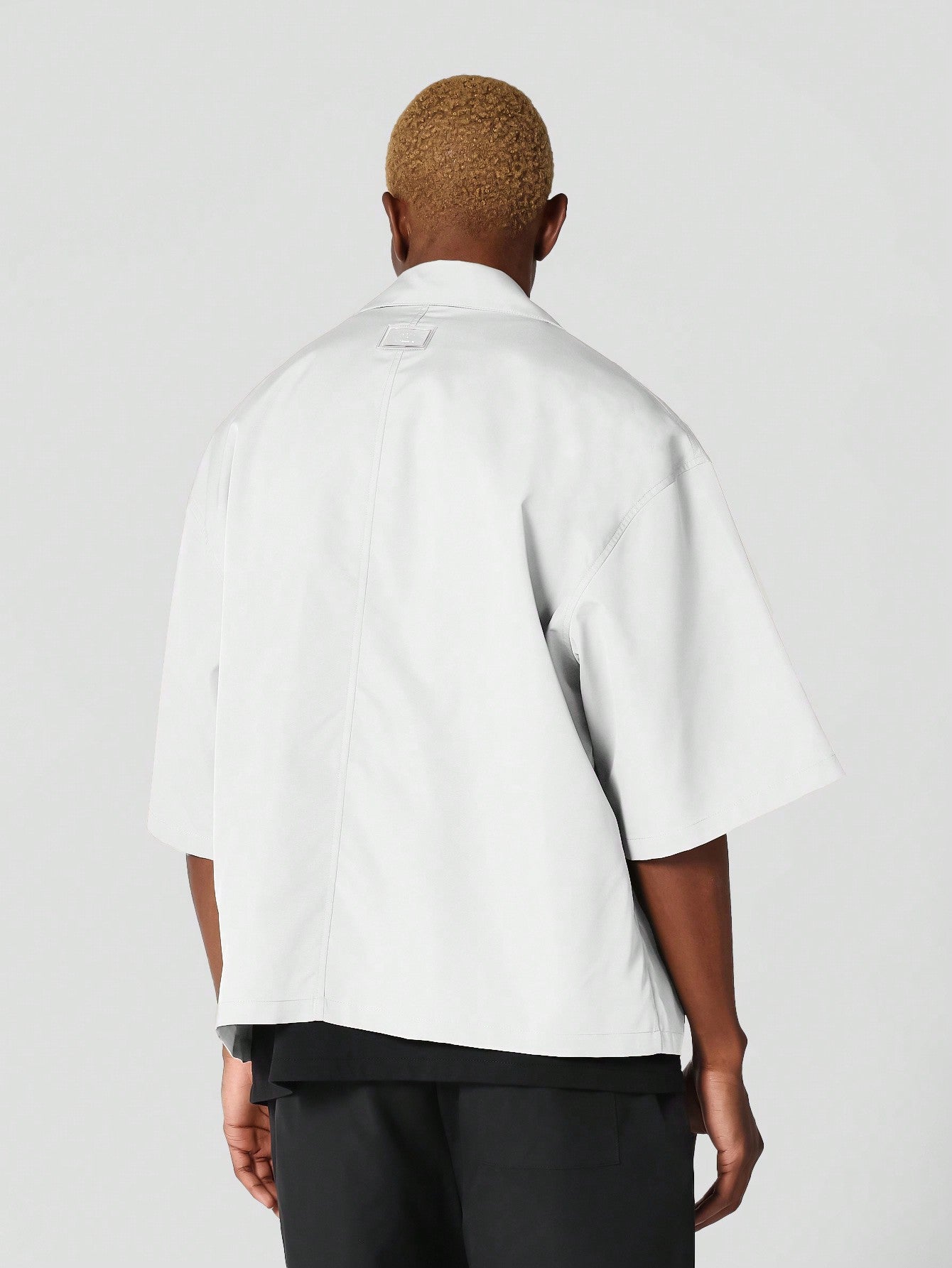 Boxy Fit Revere Collar Nylon Shirt