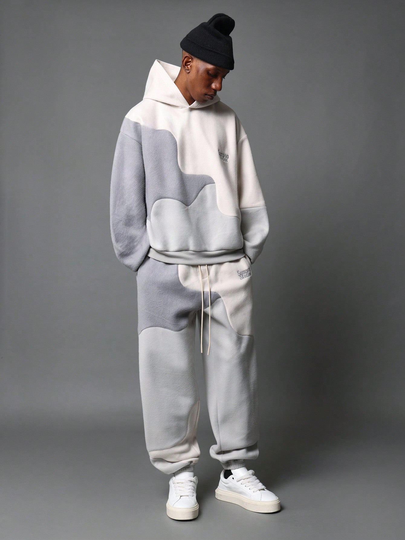 Regular Fit Overhead Colour Block Hoodie And Jogger 2 Piece Set