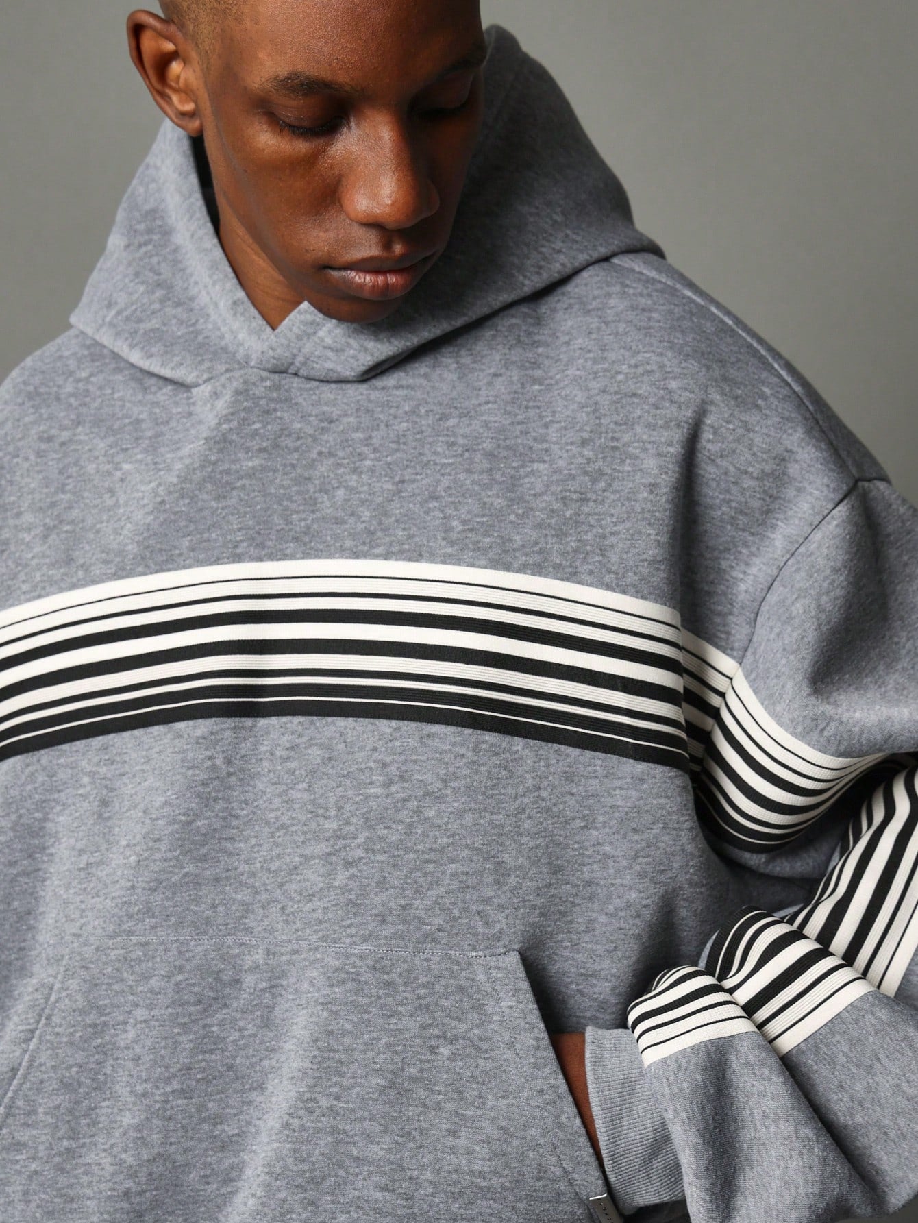 Boxy Fit Overhead Hoodie With Tape