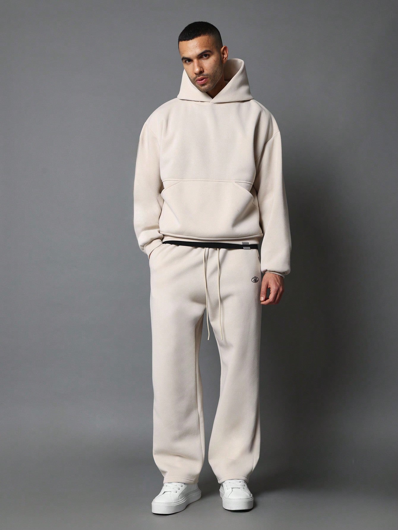 Overhead Hoodie With Kangaroo Pocket And Drop Crotch Jogger 2 Piece Set