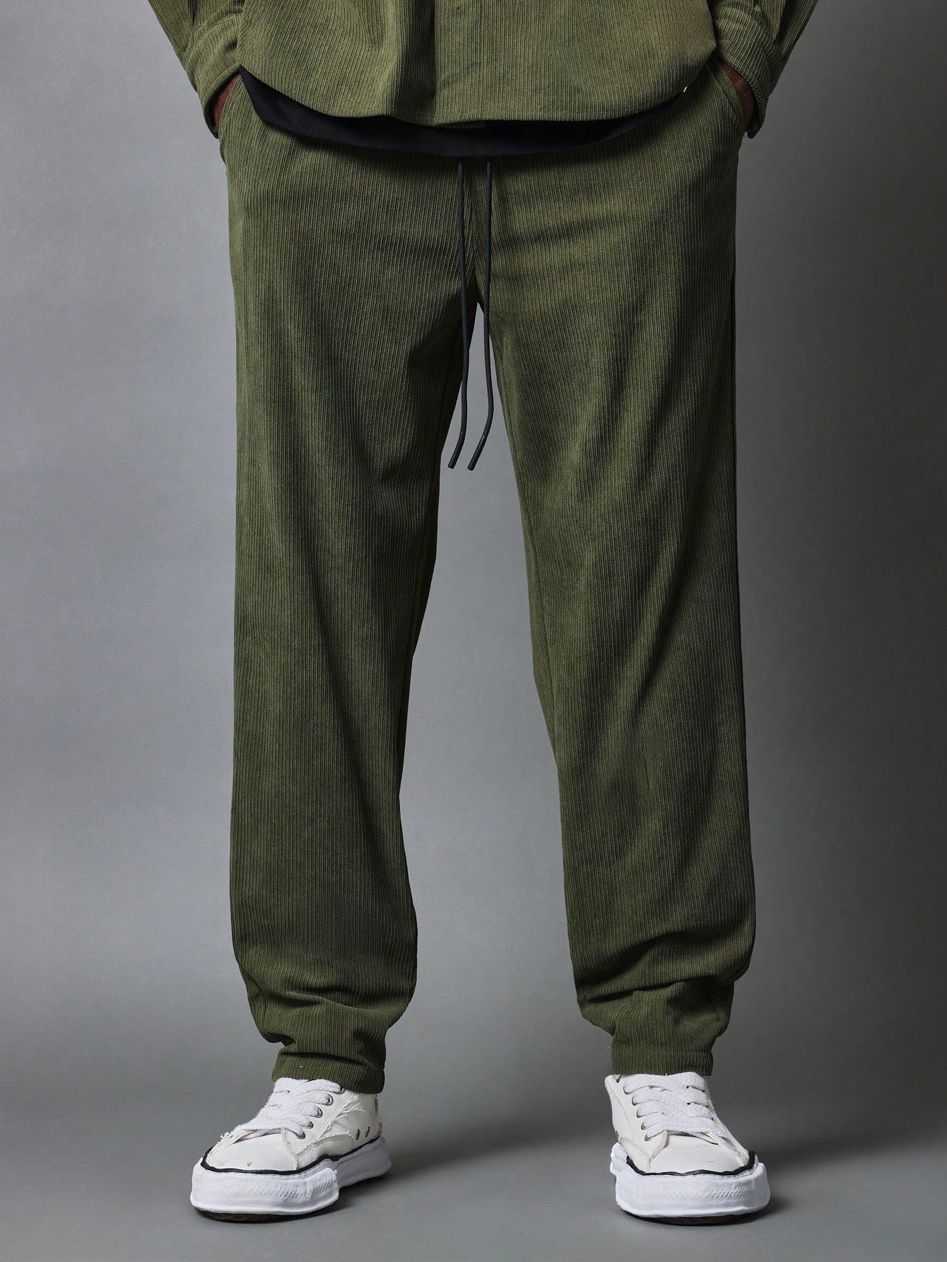 Corduroy Long Sleeve Shirt And Jogger 2 Piece Set