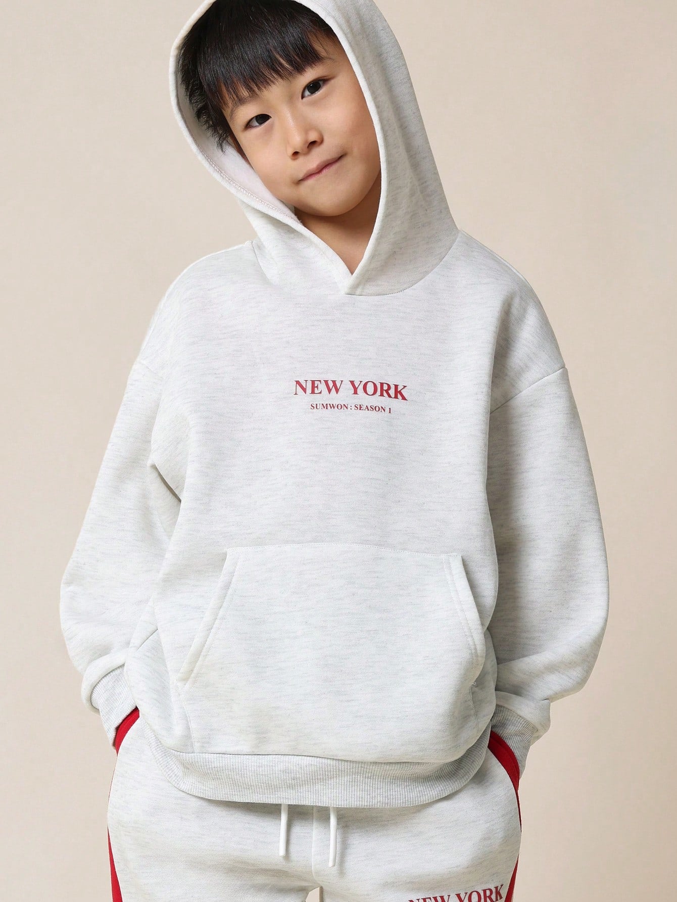 Tween Boys Comfy Regular Fit Overhead New York Printed Hoodie And Straight Fit Jogger With Contrast Panels 2 Piece Set