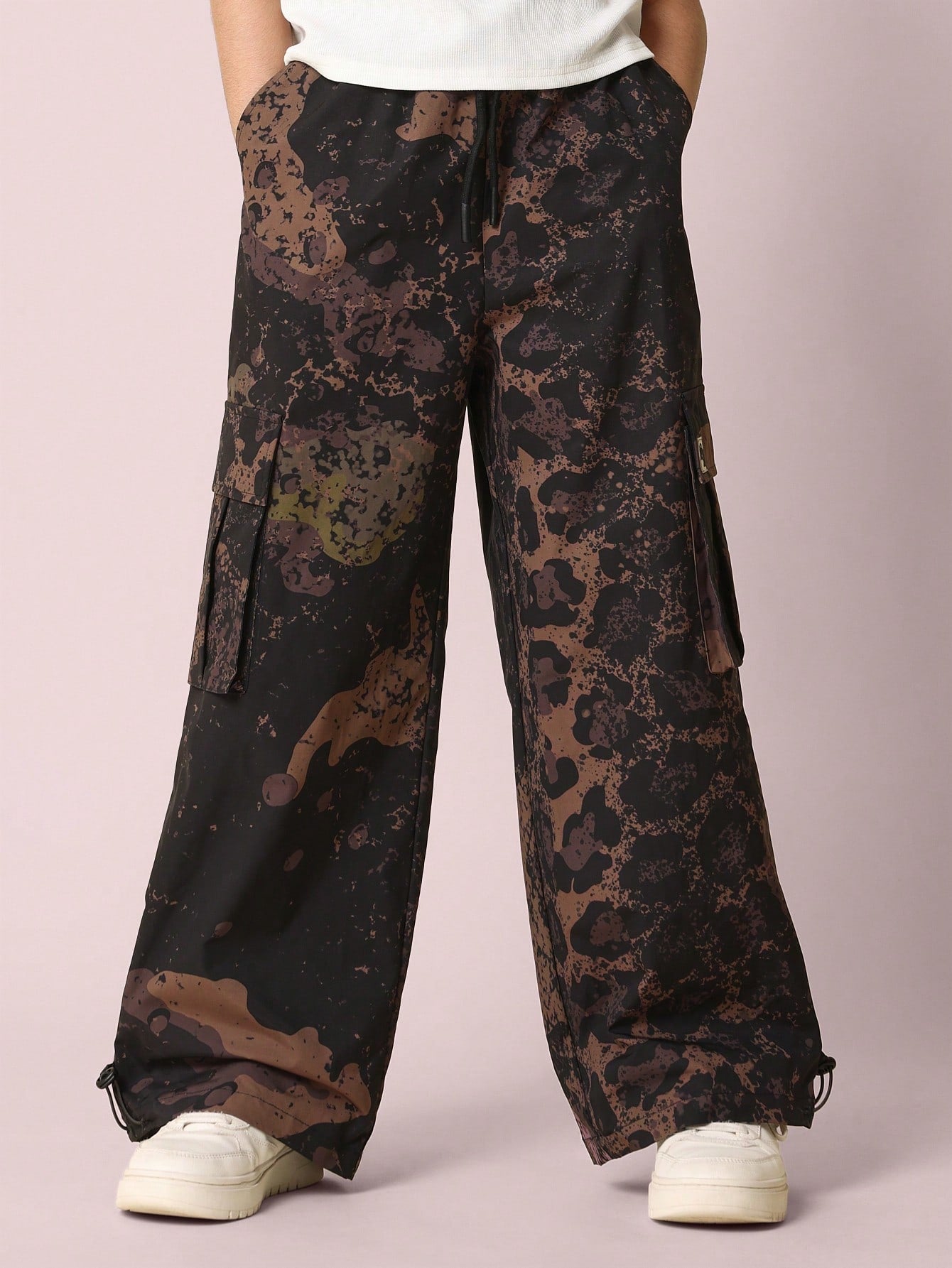 Tween Girls Everyday Straight Fit Leopard Printed Cargo Pant