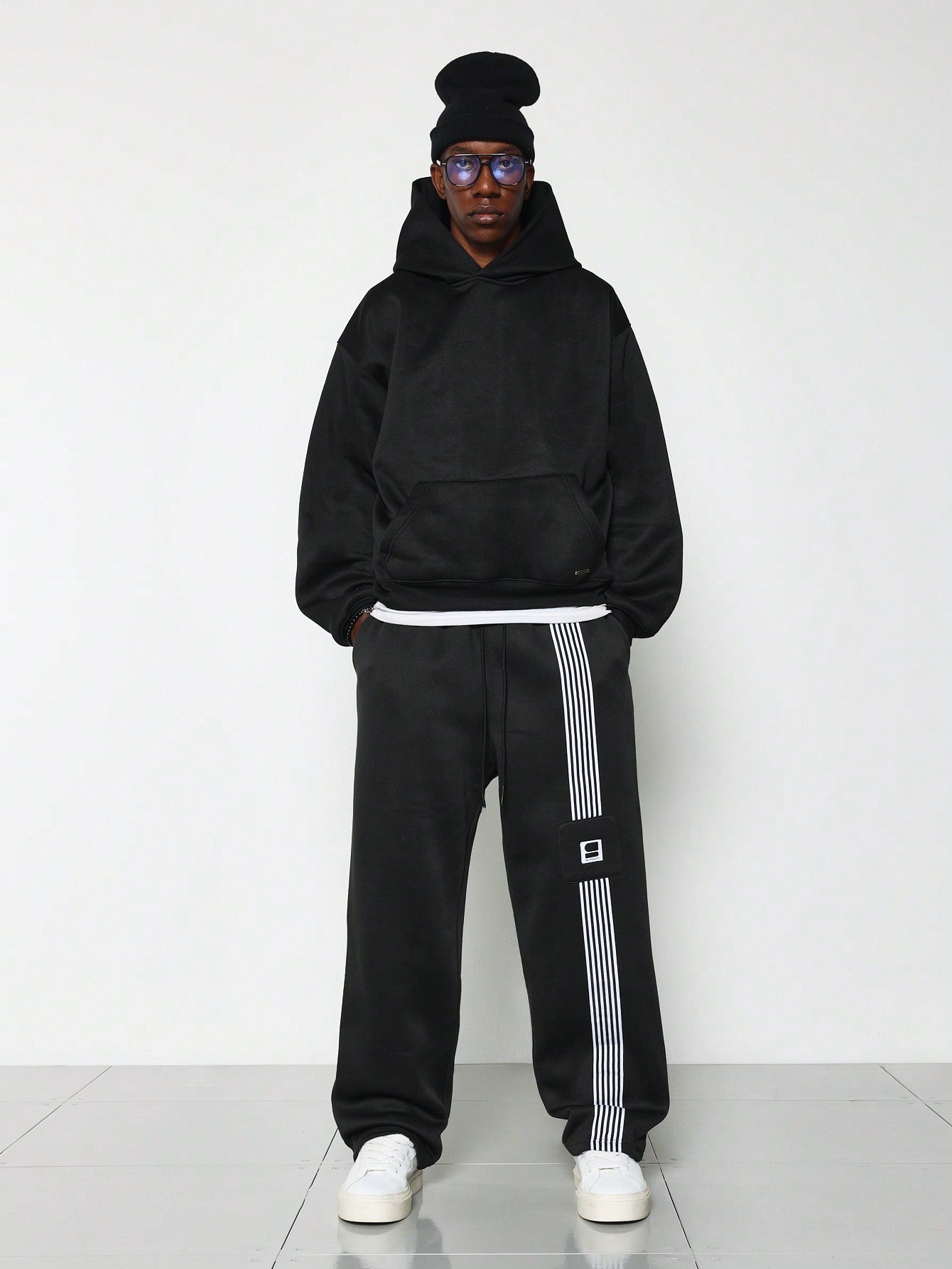 Loose Fit Sweatpants With Stripe And Patch