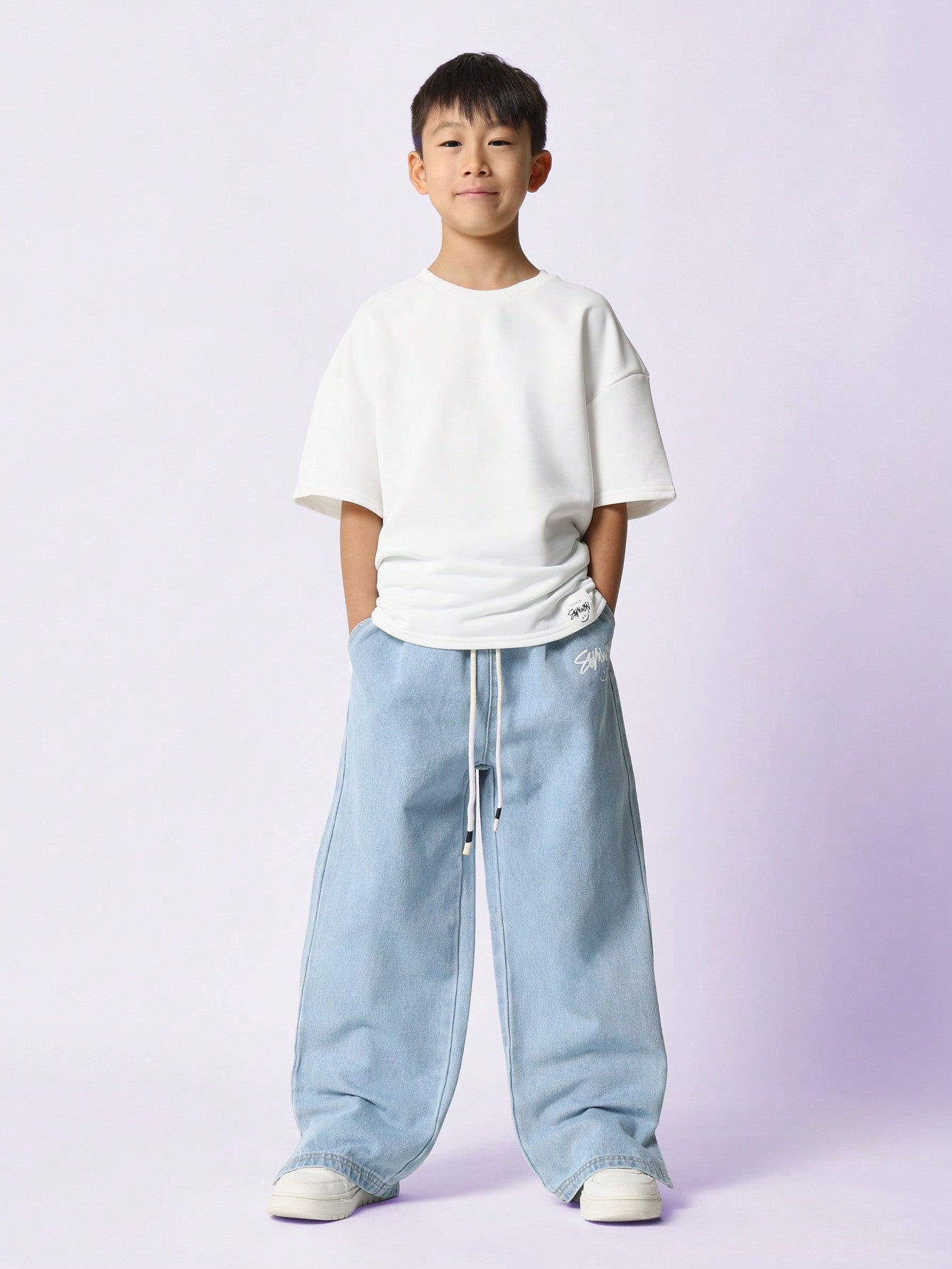 Tween Boys Loose Fit Pull On Jean With Back Graphic Print