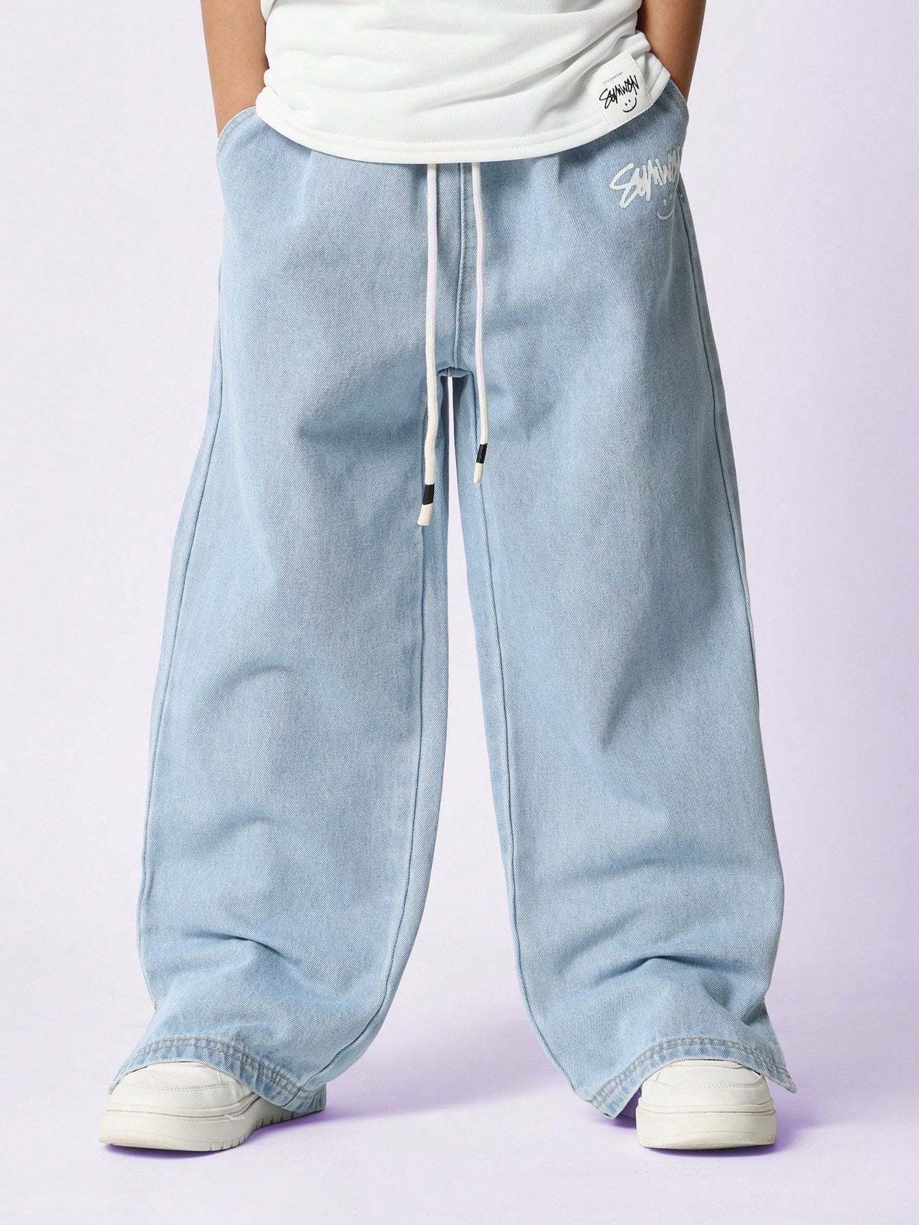 Tween Boys Loose Fit Pull On Jean With Back Graphic Print