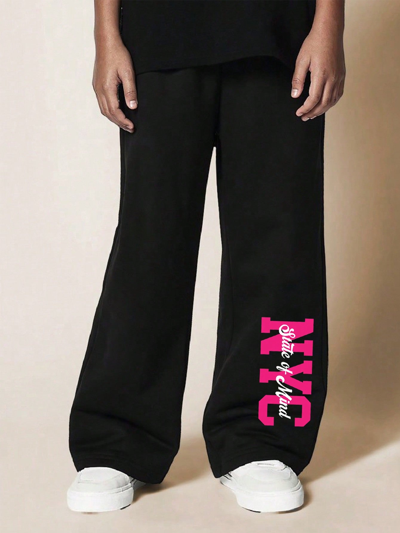 Tween Girls Wide Leg NYC Graphic Print Sweatpants