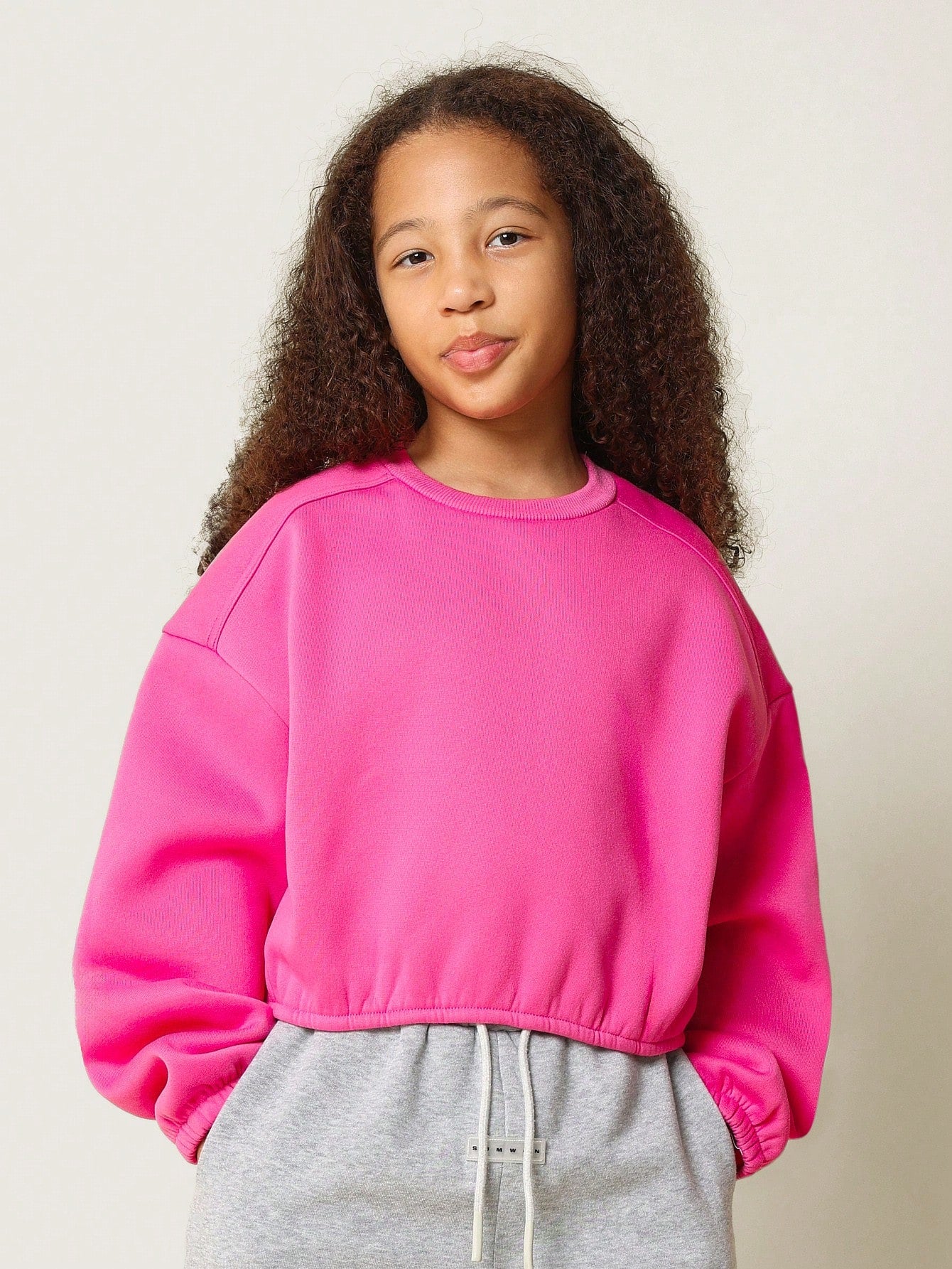 Tween Girls Cropped Elasticated Sweatshirt