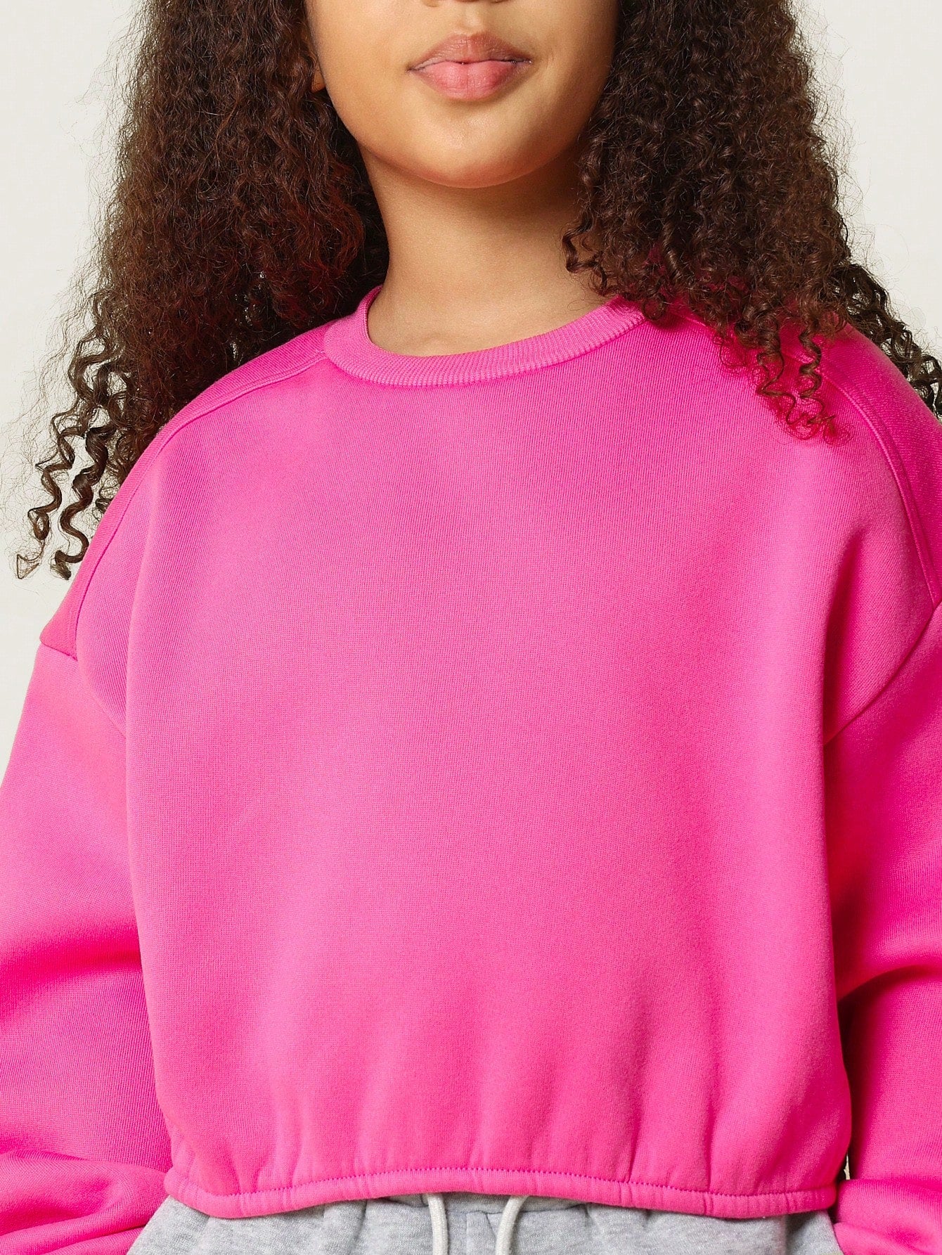 Tween Girls Cropped Elasticated Sweatshirt