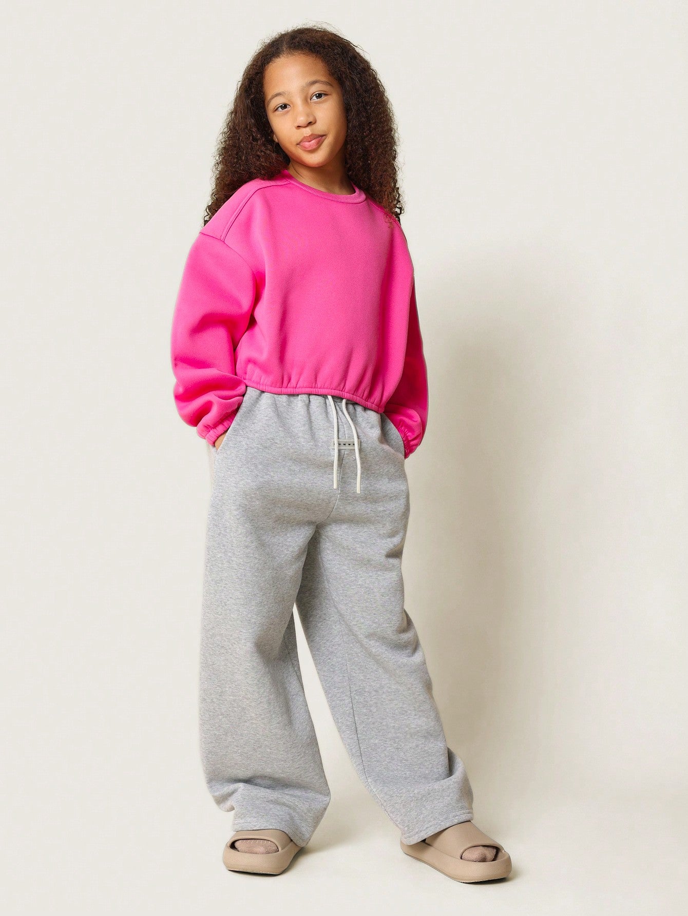 Tween Girls Cropped Elasticated Sweatshirt