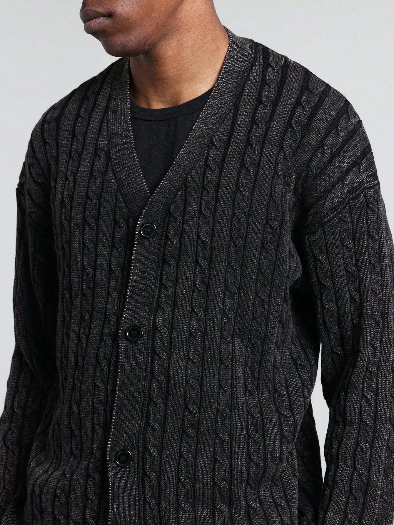 Regular Fit Washed Knit Cardigan