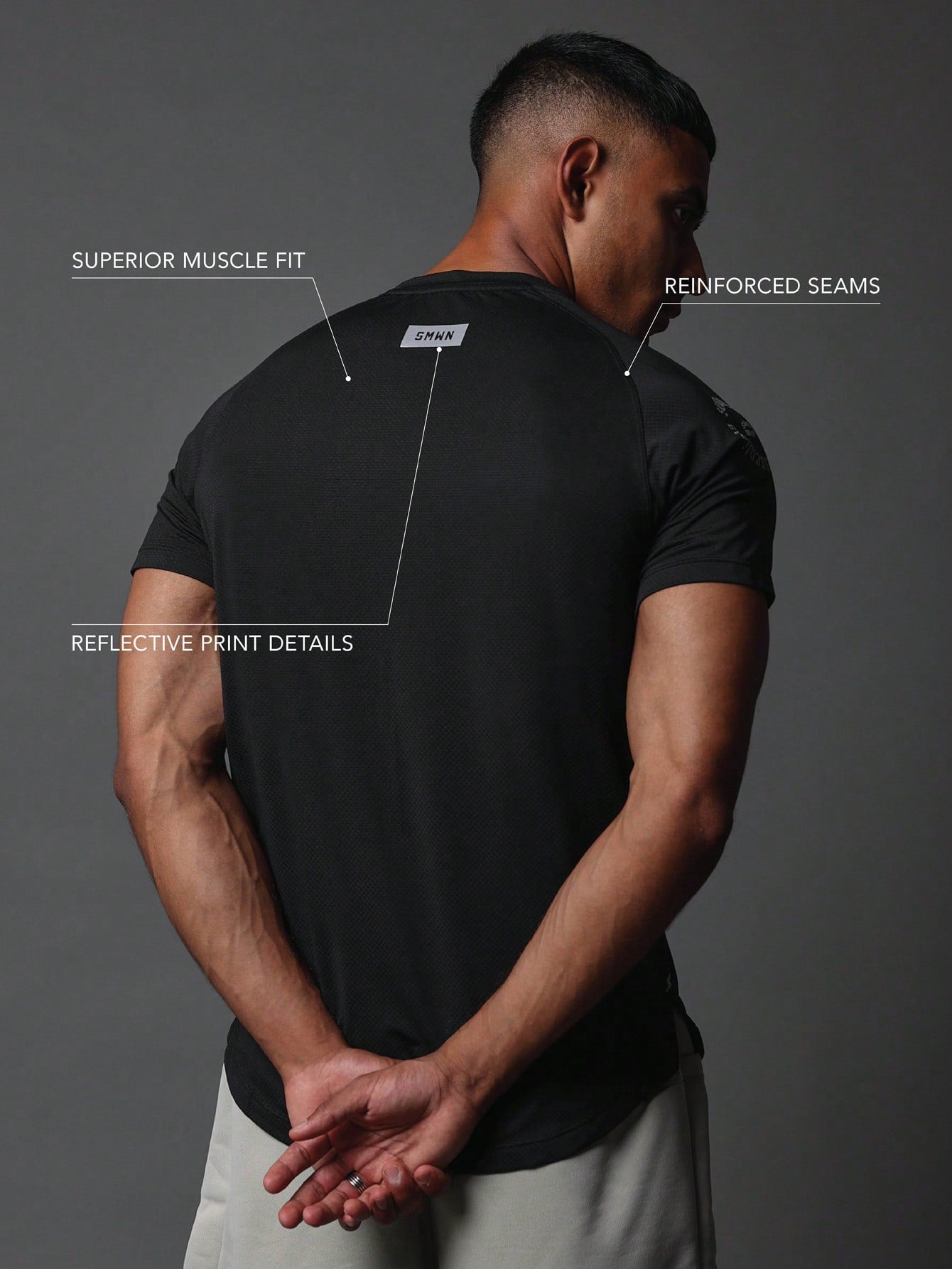 Activewear Superior Muscle Fit Premium Breathable T-Shirt With Reflective Print & Reinforce Seam