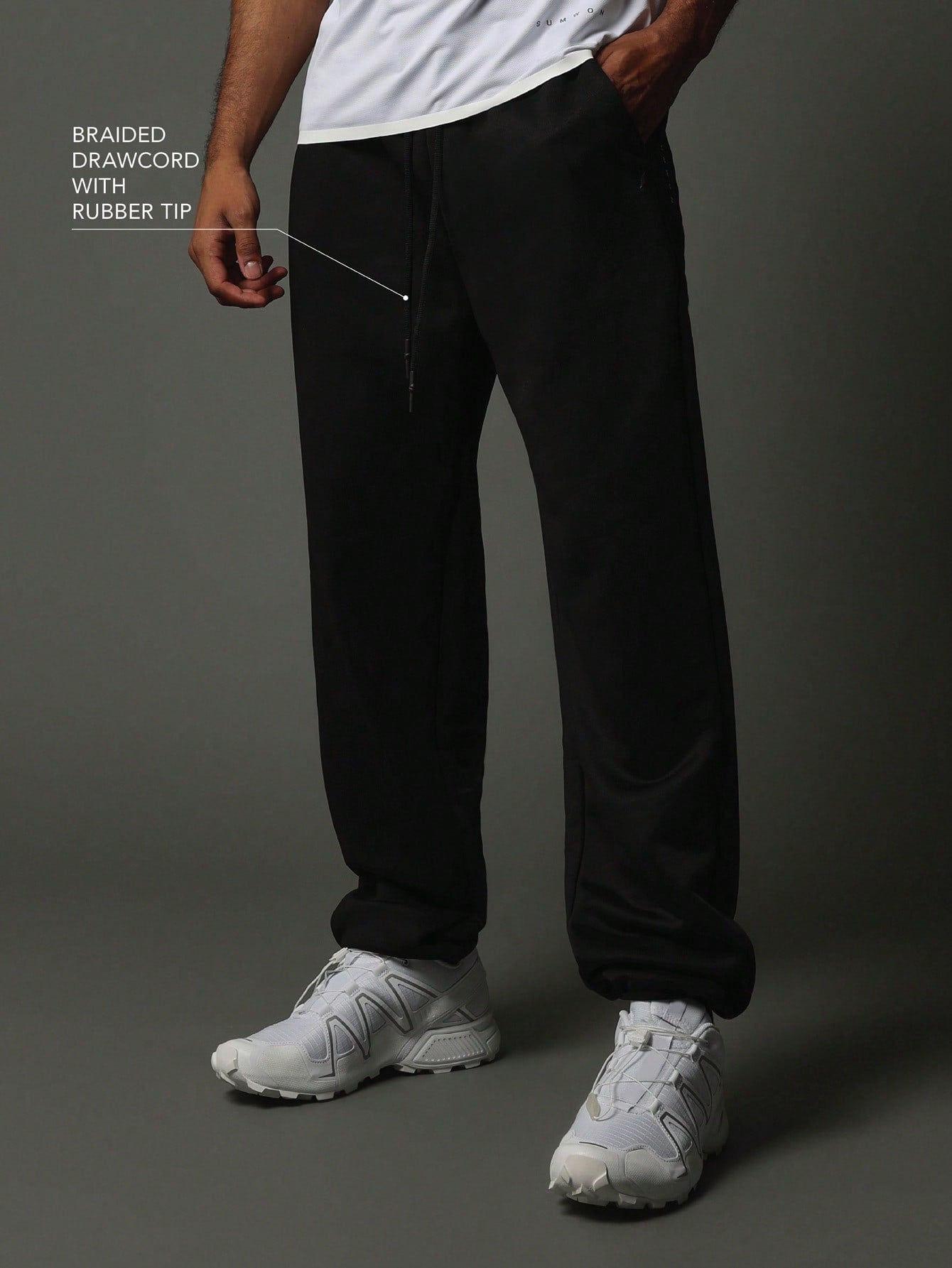 Activewear Comfort Premium Jogger With Reflective Print, Concealed Zip Pockets & Braided Drawcord With Rubber Tip