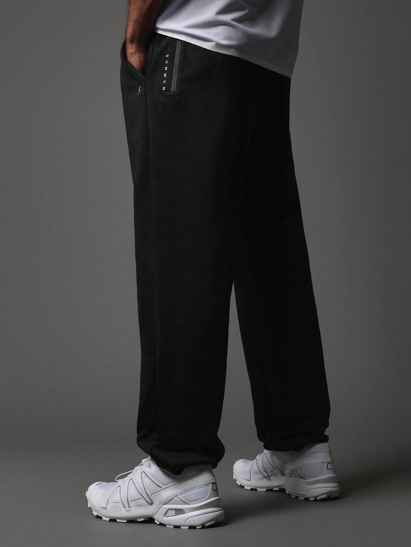 Activewear Comfort Premium Jogger With Reflective Print, Concealed Zip Pockets & Braided Drawcord With Rubber Tip