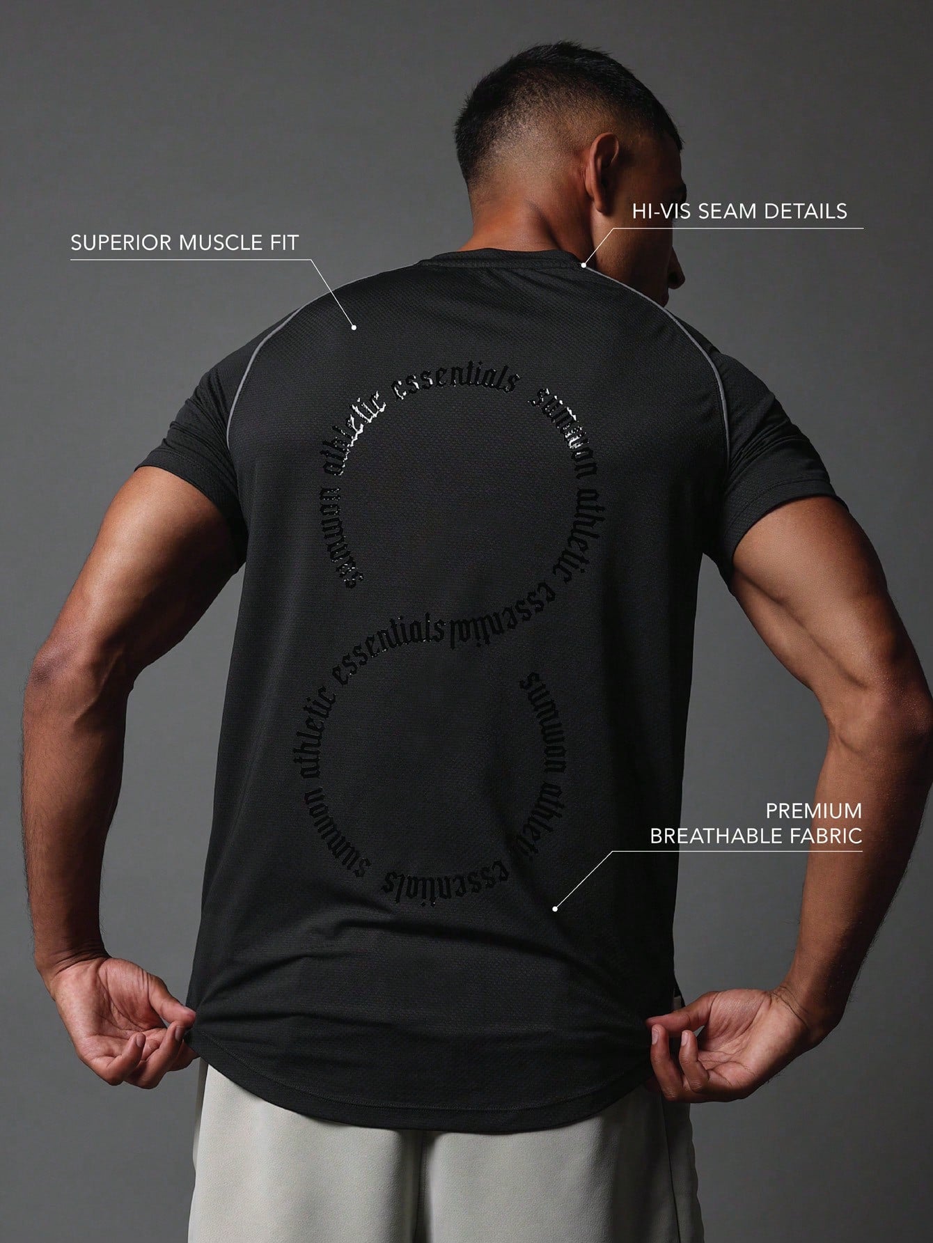 Activewear Superior Fit Premium Breathable T-Shirt With Reflective Print & Hi-Vis Seam