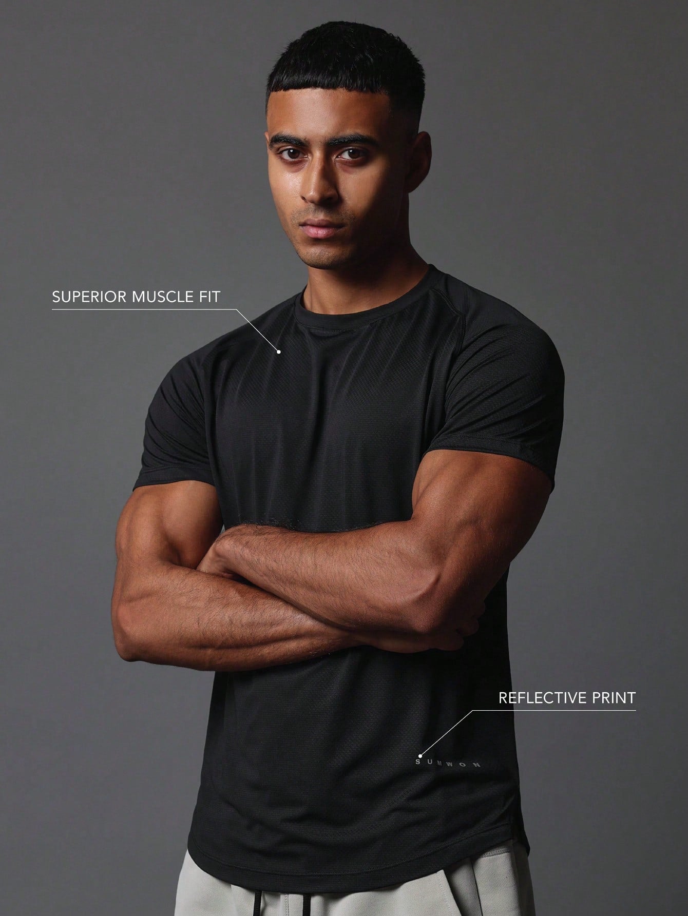 Activewear Superior Muscle Fit Premium Breathable T-Shirt With Reflective Print