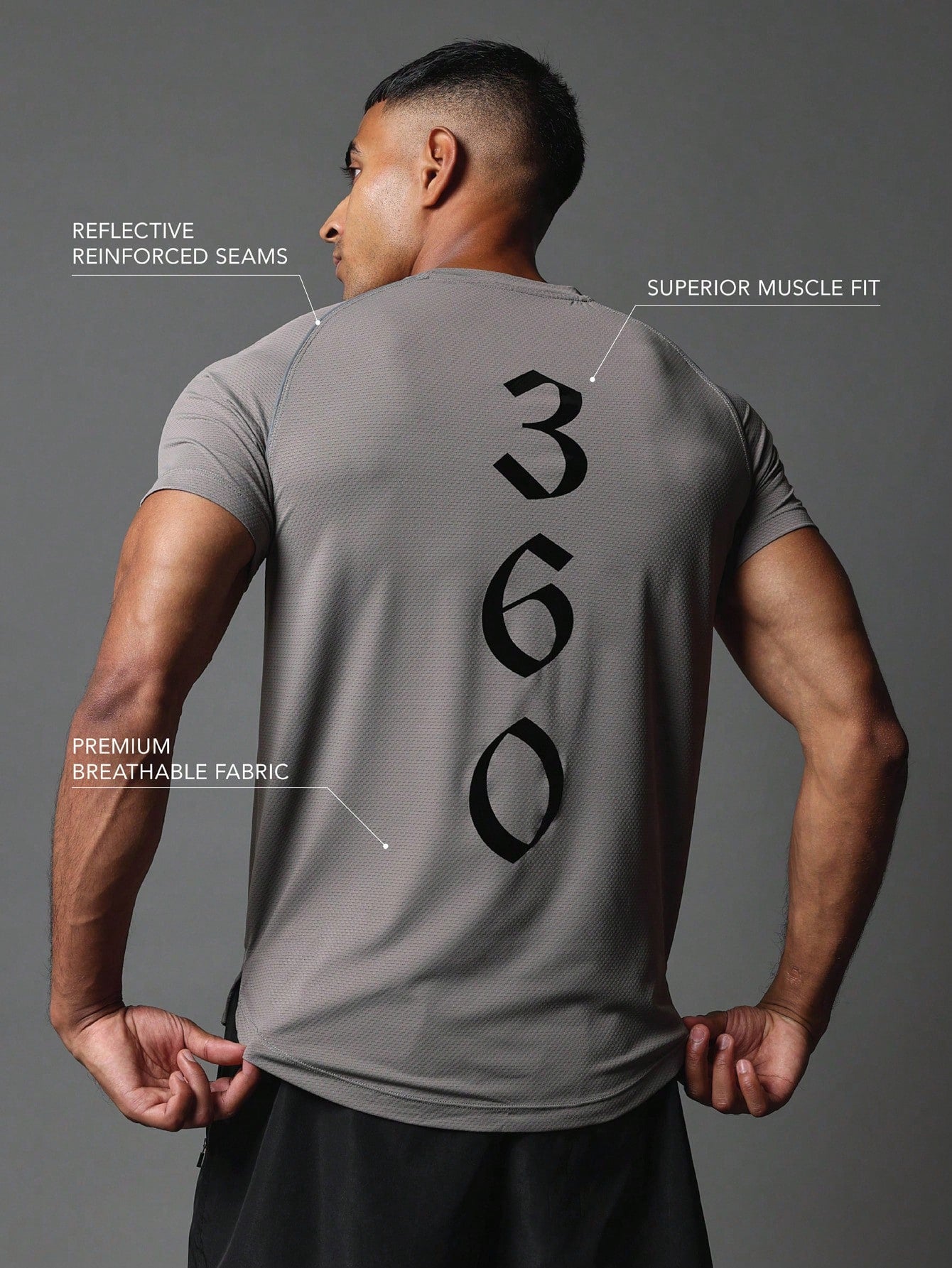 Activewear Comfort Superior Fit Premium Breathable T-Shirt With Reflective Print & Reinforce Seam