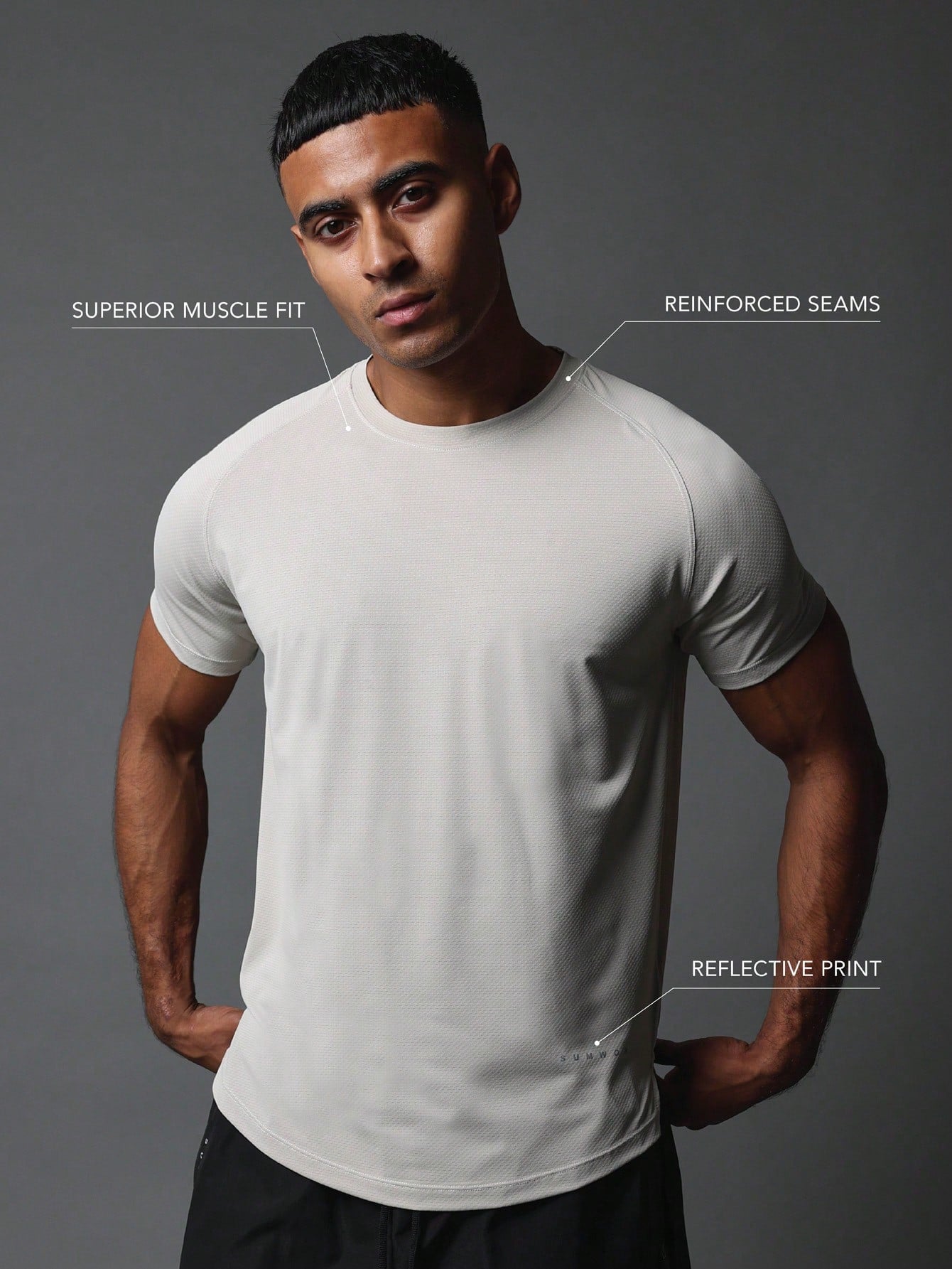 Activewear Superior Fit Premium Breathable T-Shirt With Reflective Print & Reinforce Seam