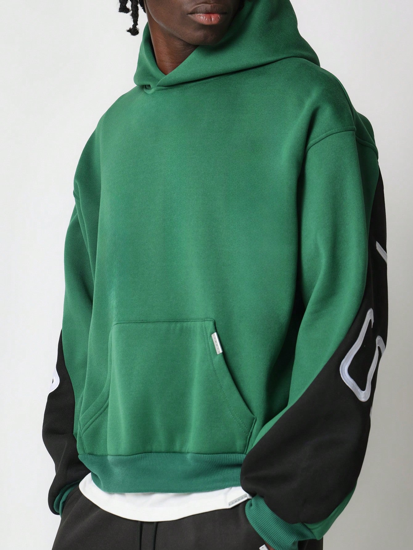 Regular Fit Overhead Hoodie With Back Large Embroidery