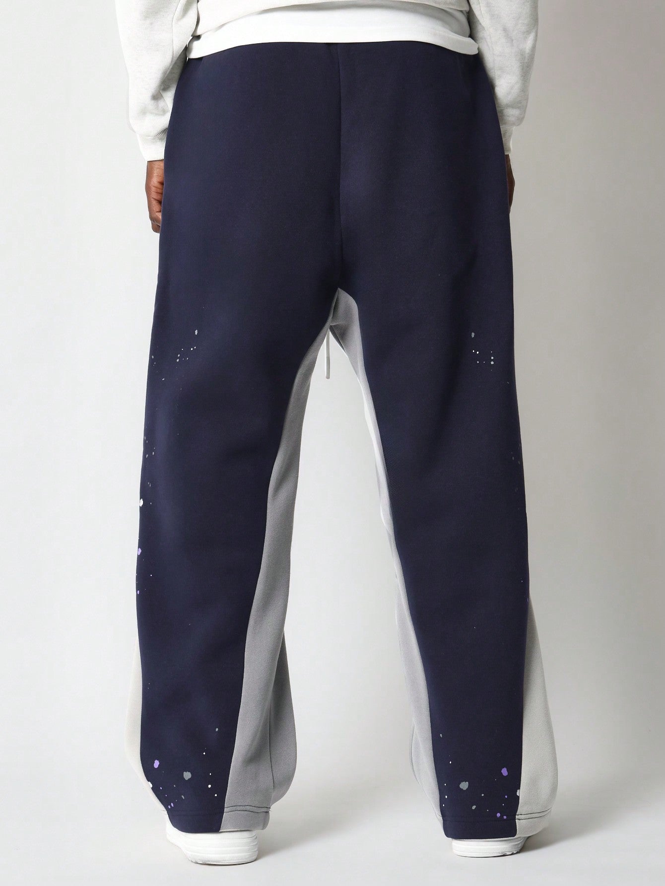 Loose Fit Baggy Colour Blocked Jogger With Splatter Paint