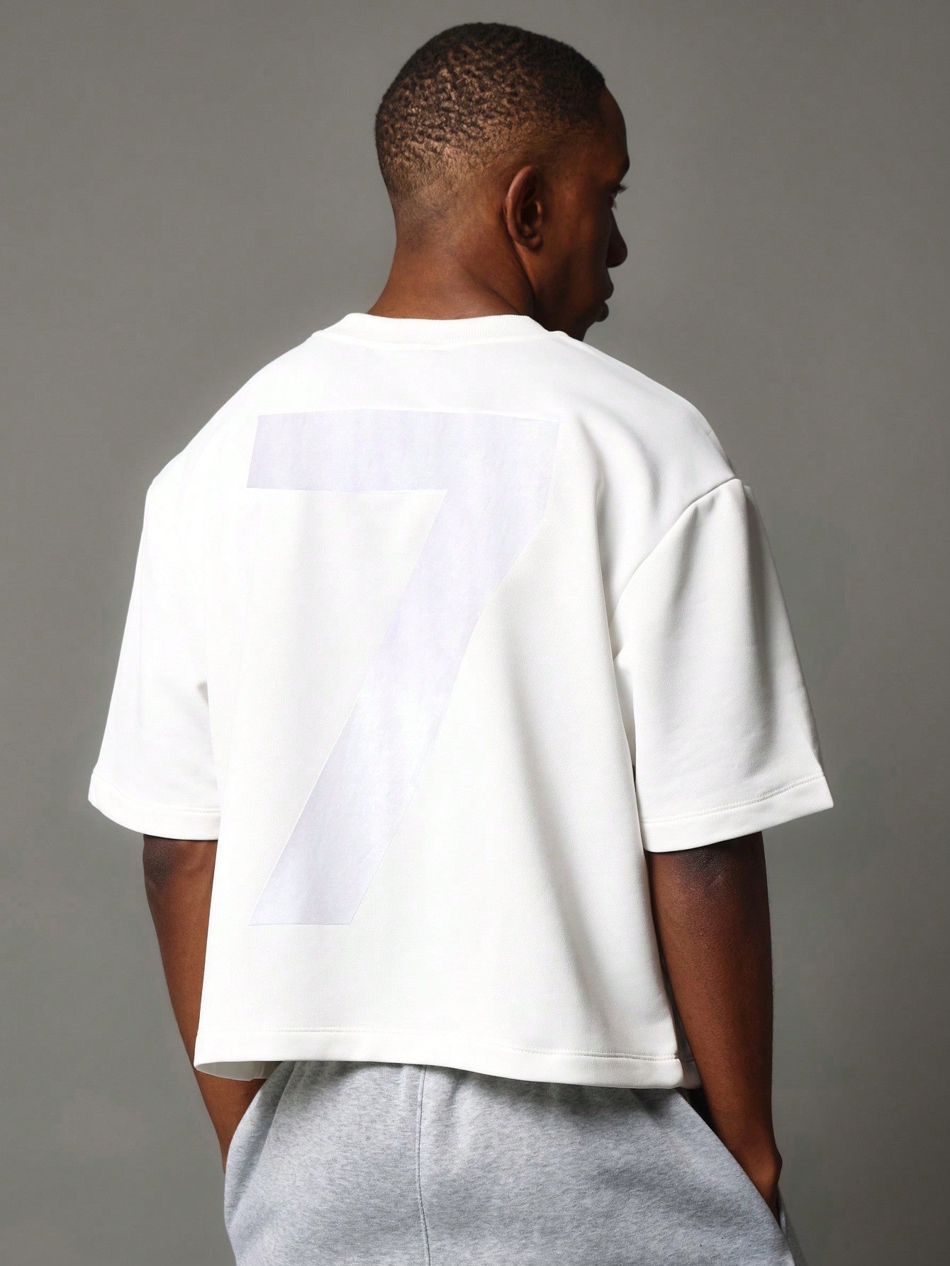 Crop Fit Premium Tee With Flock Number Back Print