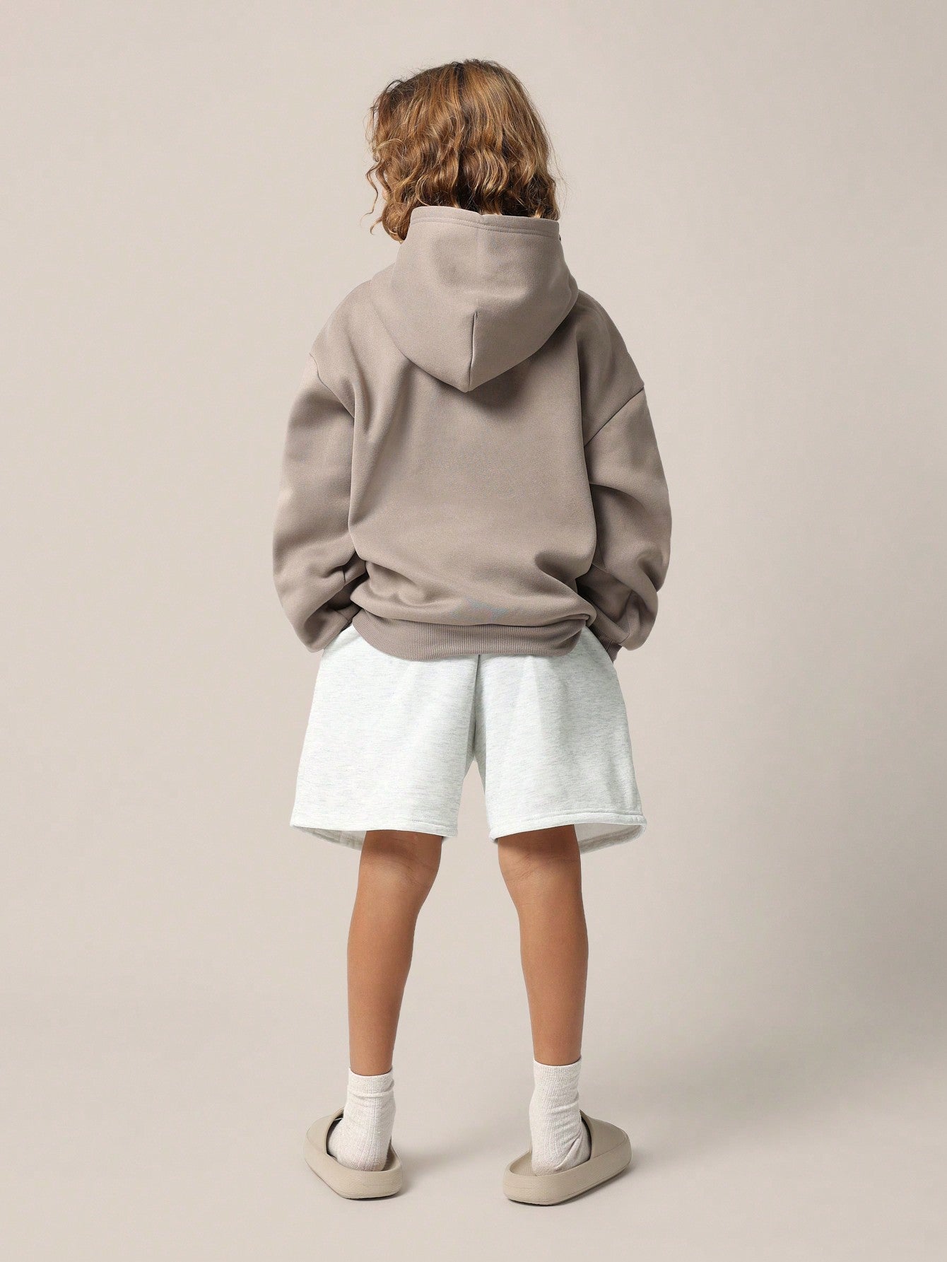 Tween Boys Comfy Overhead Essential Hoodie And Grey Marl Short 2 Piece Set