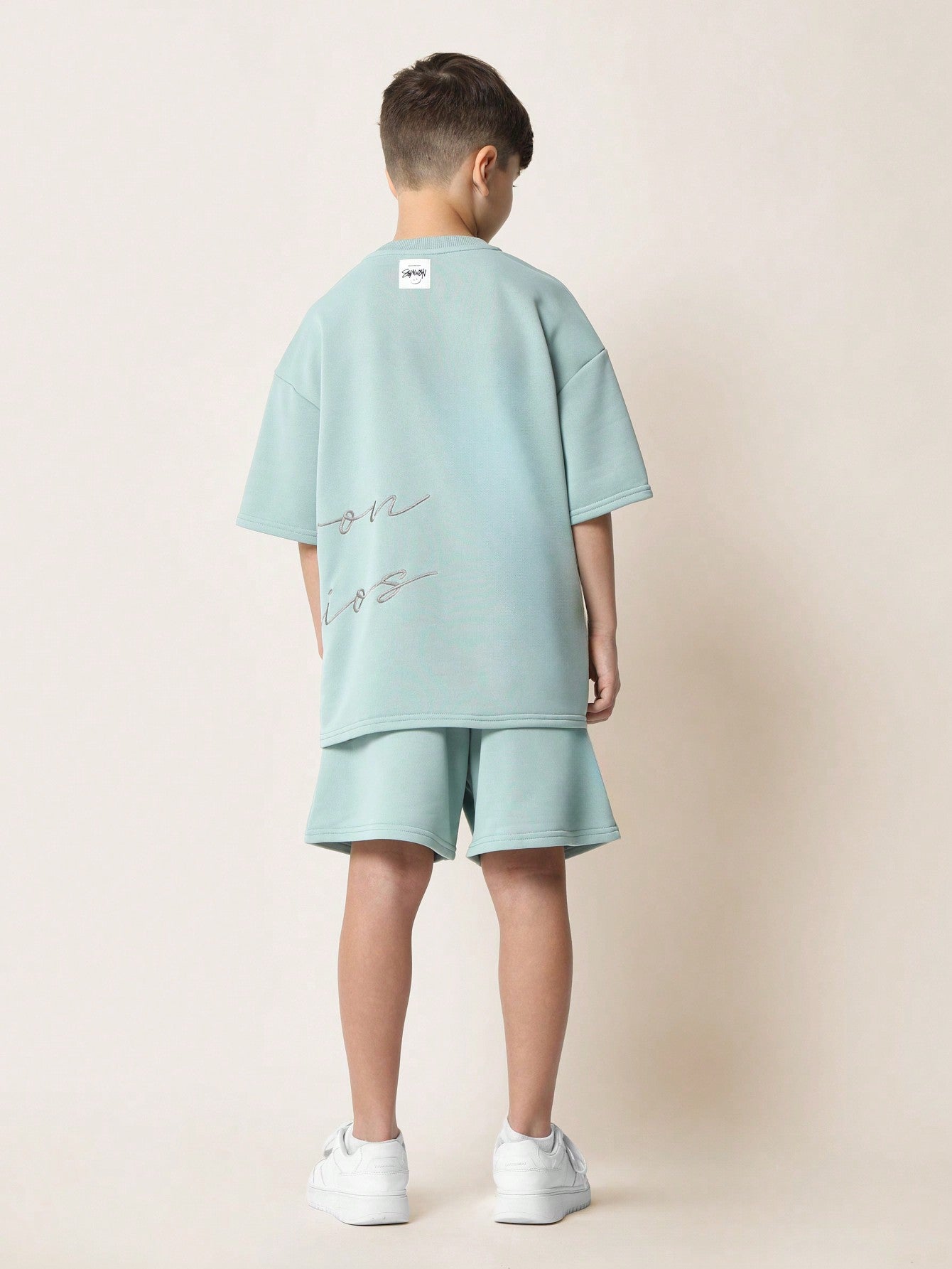 Tween Boys Everyday Play Oversized Short Sleeve Tee And Short With Embroidery 2 Piece Set