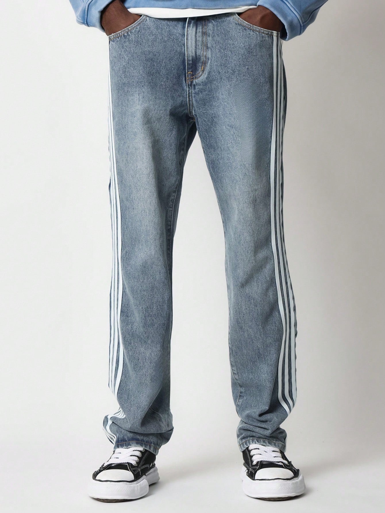 Flare Fit Side Stripe Panel Jean