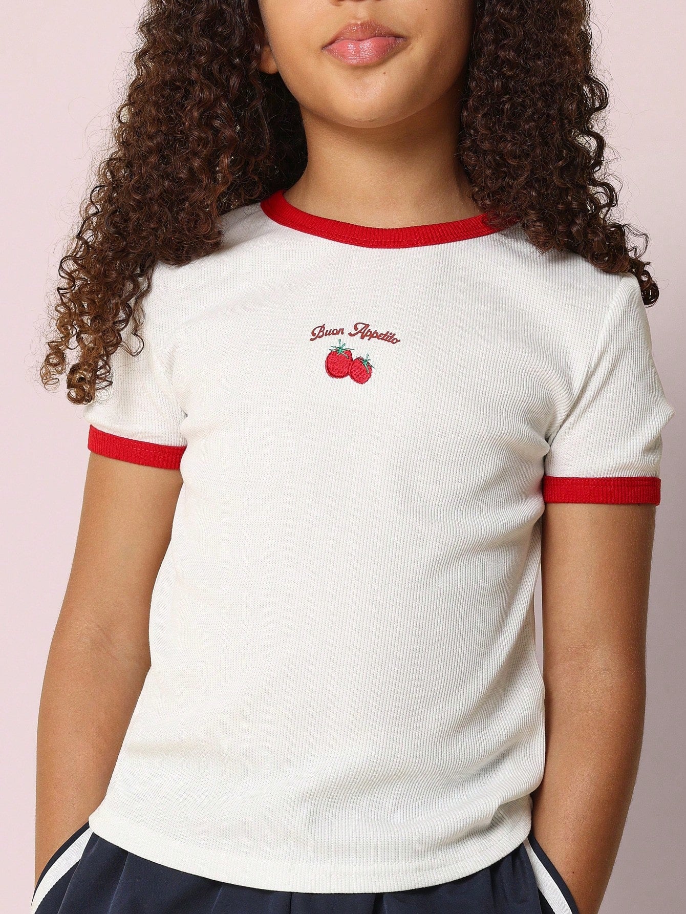 Tween Girls Everyday Play Baby Tee With Embroidery And Graphic Print